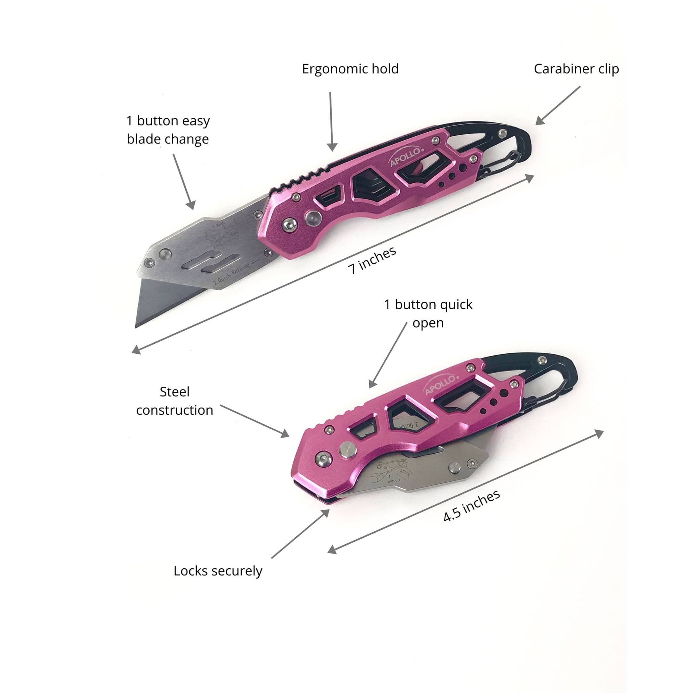 Foldable Knife - Pink - Image 4