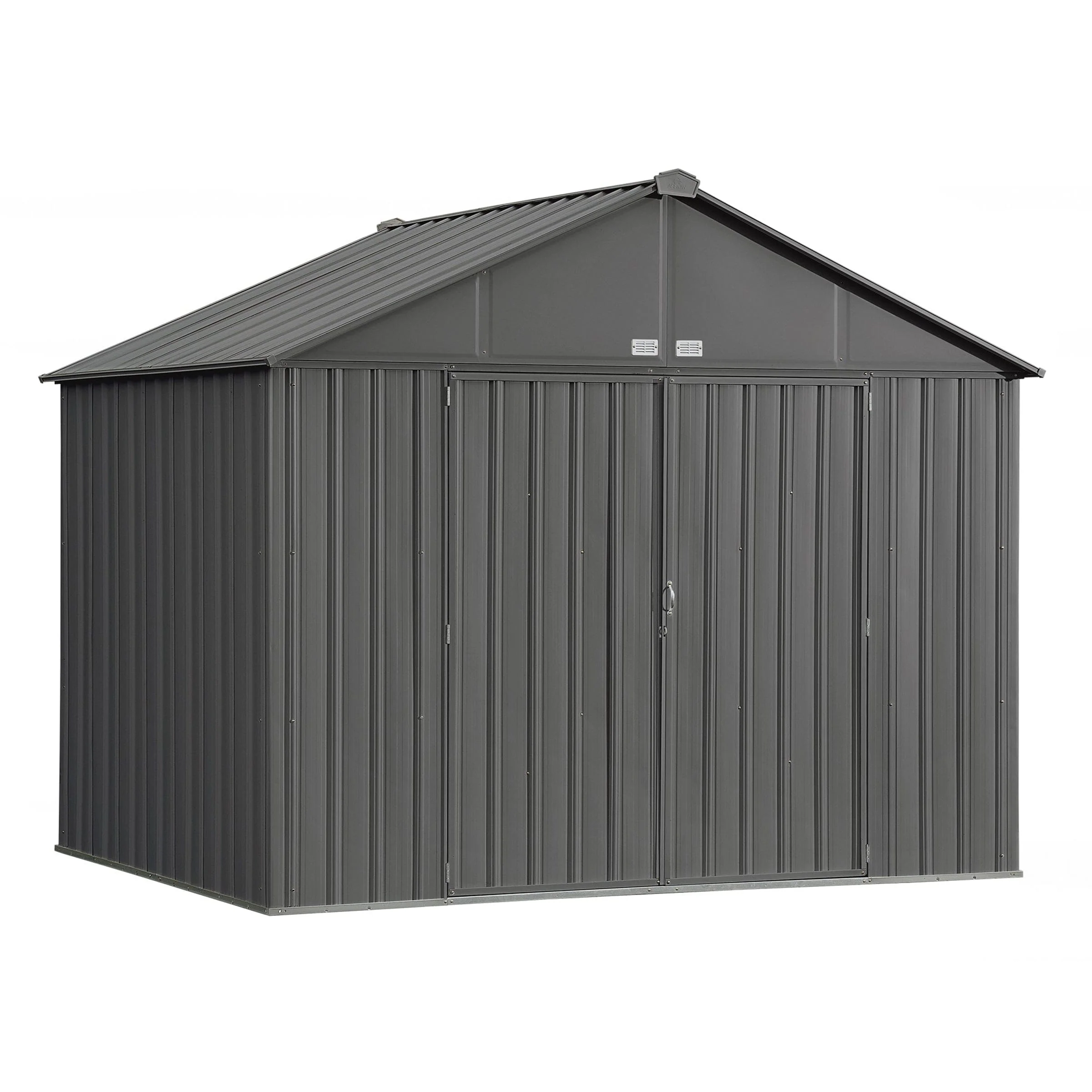 EZEE Shed, 10x8, Extra High Gable, 72 in walls, Charcoal Gray