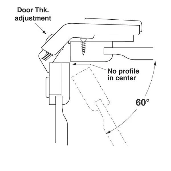 Clip Top Bi-Fold Hinges - Inside Corner - 60 Degree - 1 Pair - Image 2