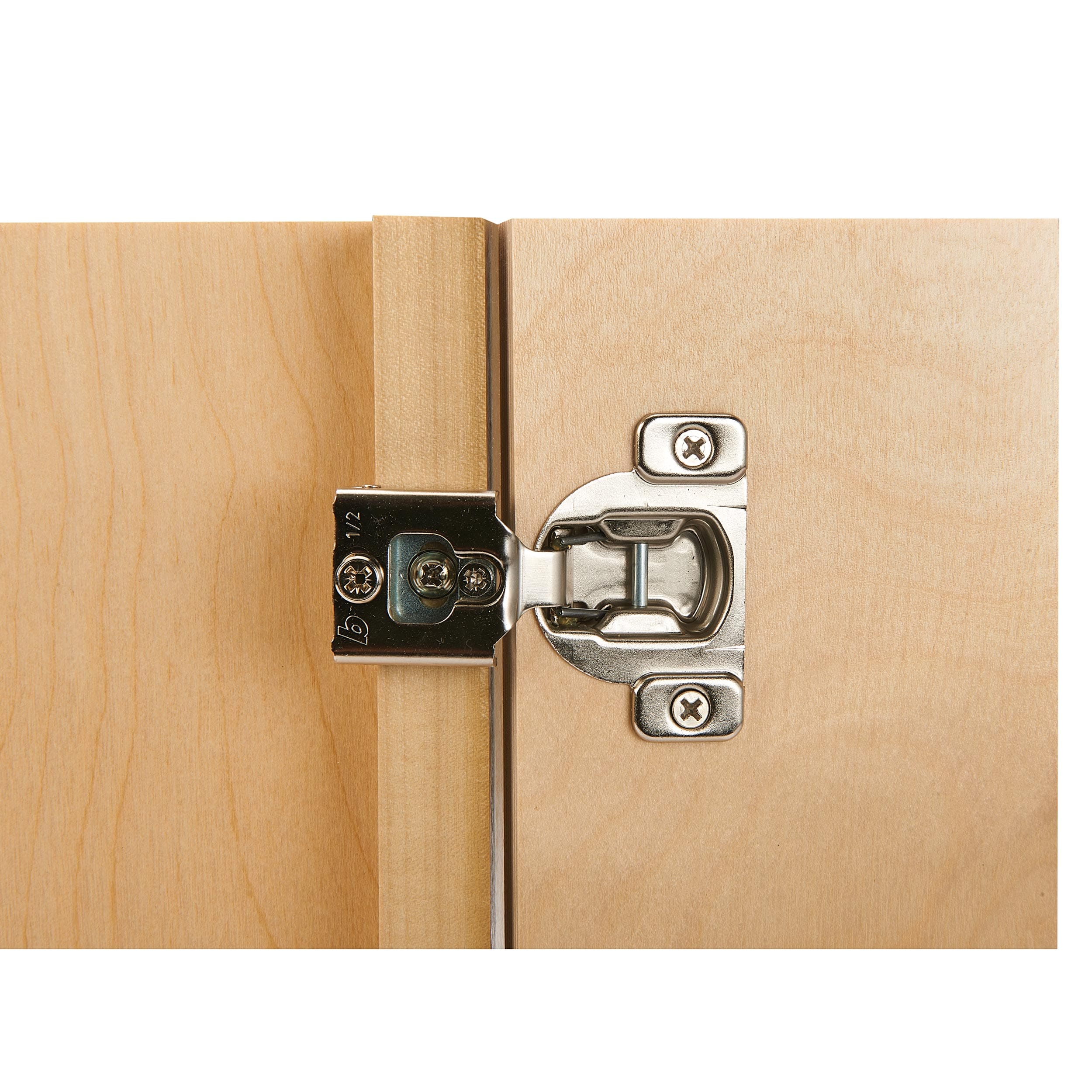Compact 1/2" Edge Mount Cabinet Hinge - 1/2" Overlay - 1 Pair - Image 2