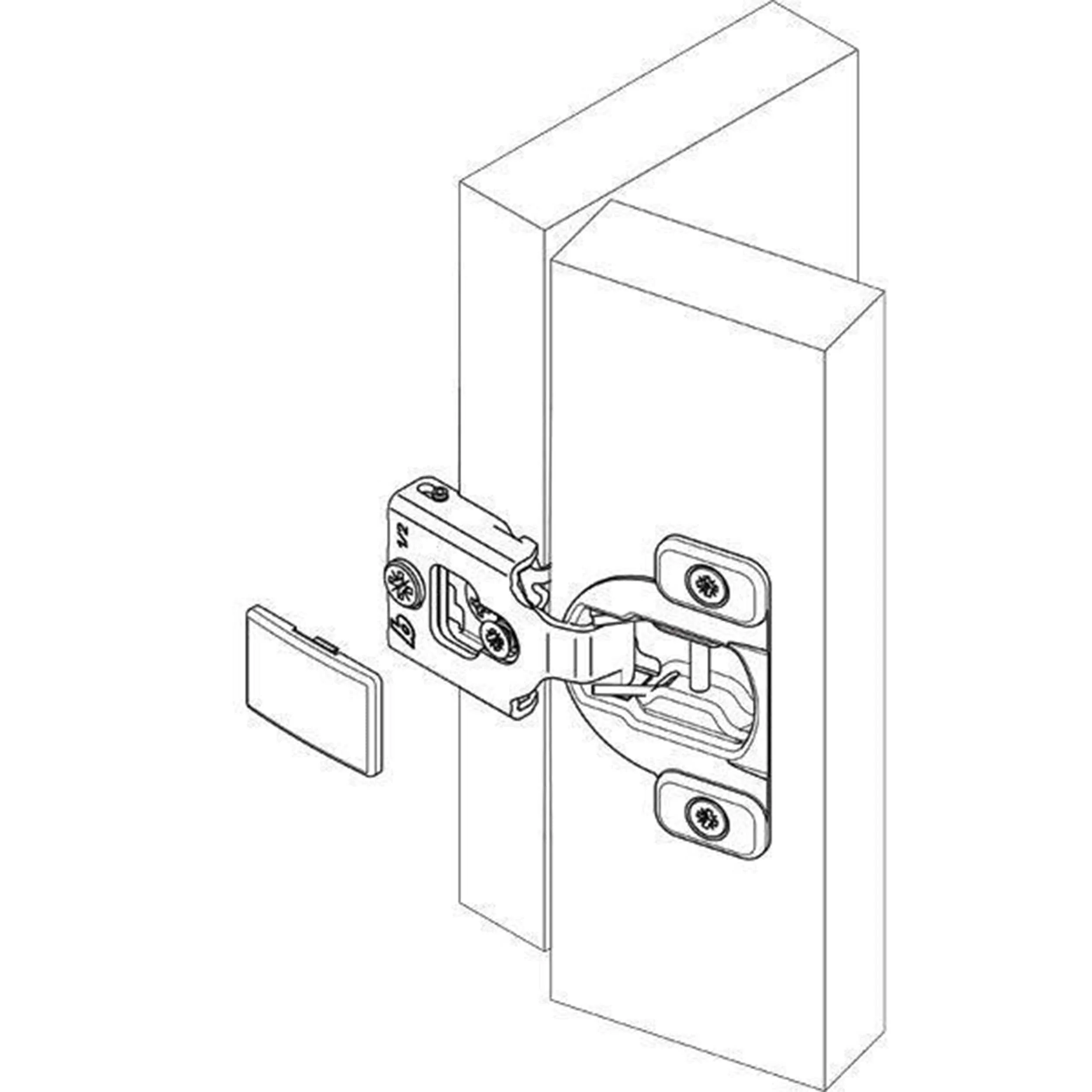 Compact Face Frame Hinge - 3/4" Overlay - 1 Pair - Image 2