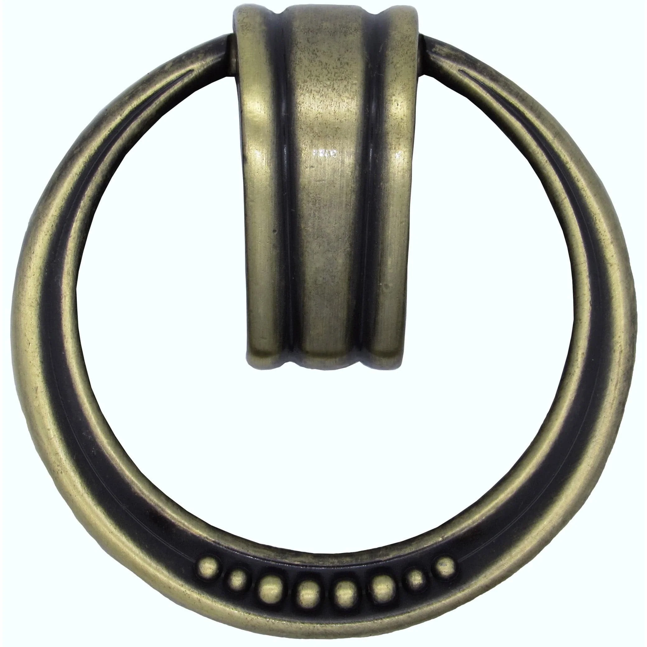 Beaded Elegance Ring Pull Satin Brass