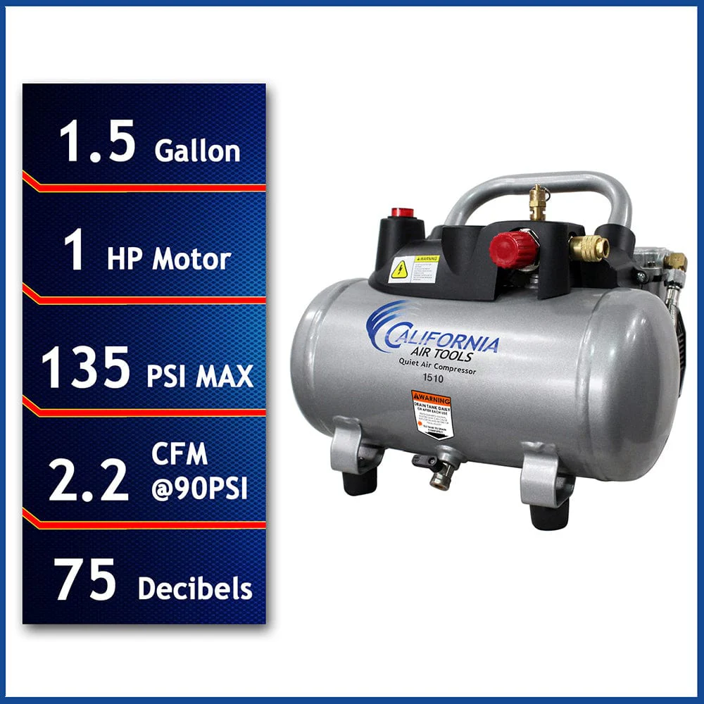 1.5 Gallon 1 HP Quiet Air Compressor - Image 7