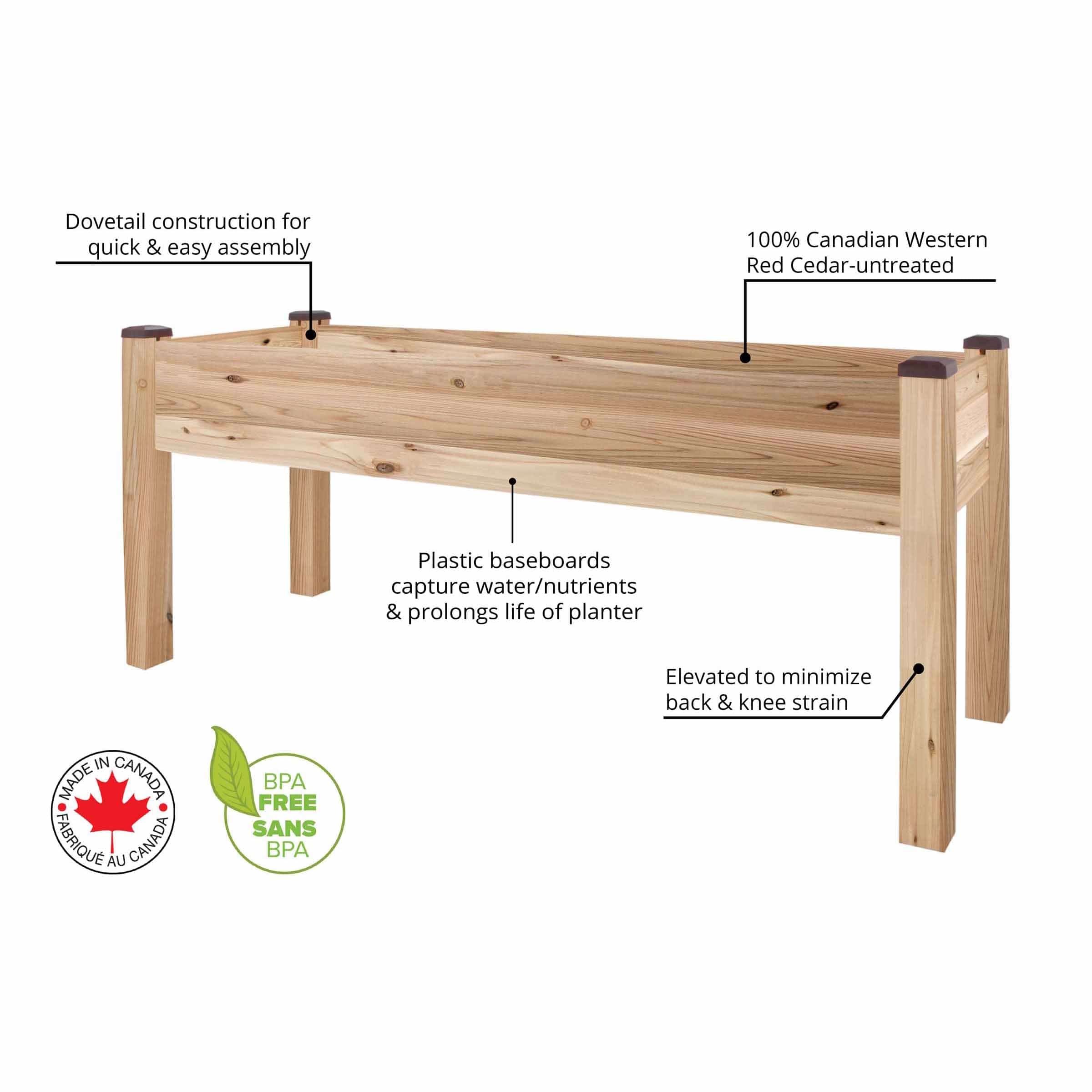 Elevated Cedar Planter 23" X 72" X 30"H - Image 3
