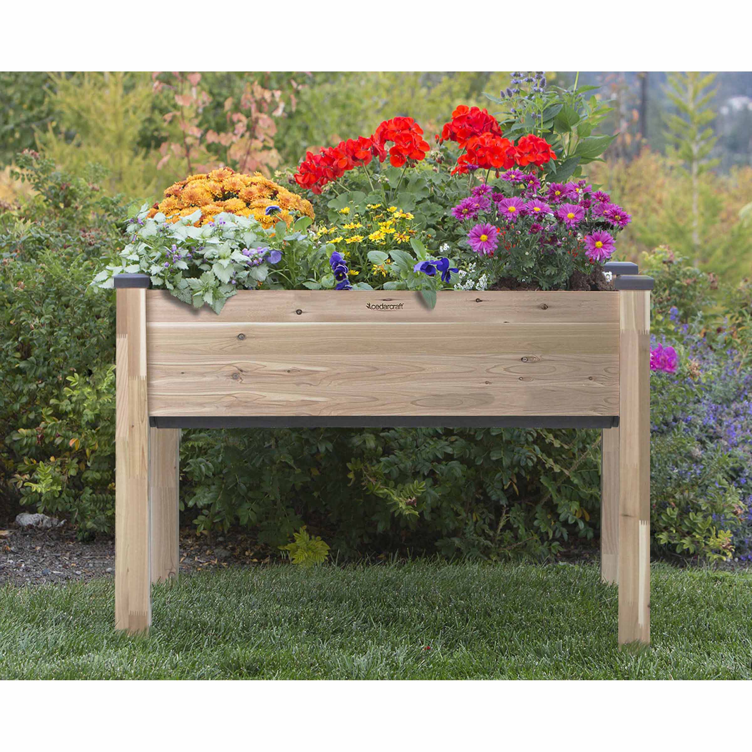 Self-Watering Elevated Cedar Planter 23” x 49” x 30" H - Image 6