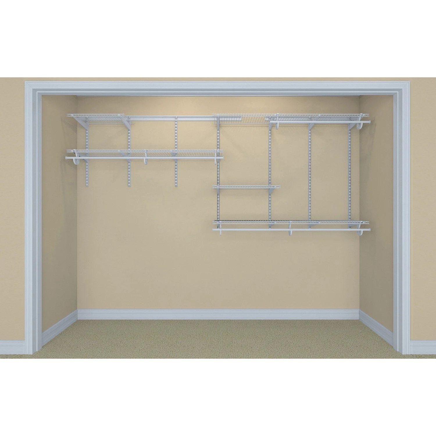 ShelfTrack Adjustable Closet Organizer 7' - 10' W, White - Image 2