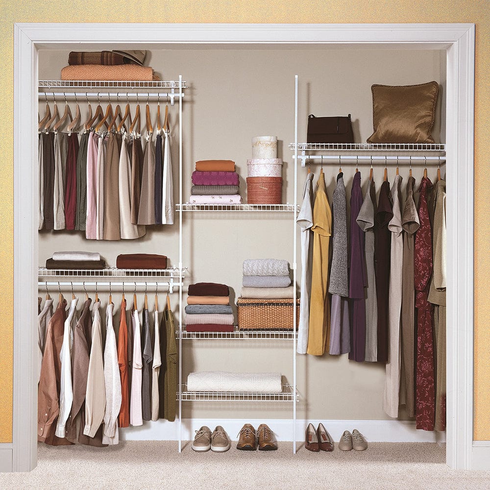 SuperSlide Closet Organizer Kit 5'- 8' W Fixed Mount, White - Image 2