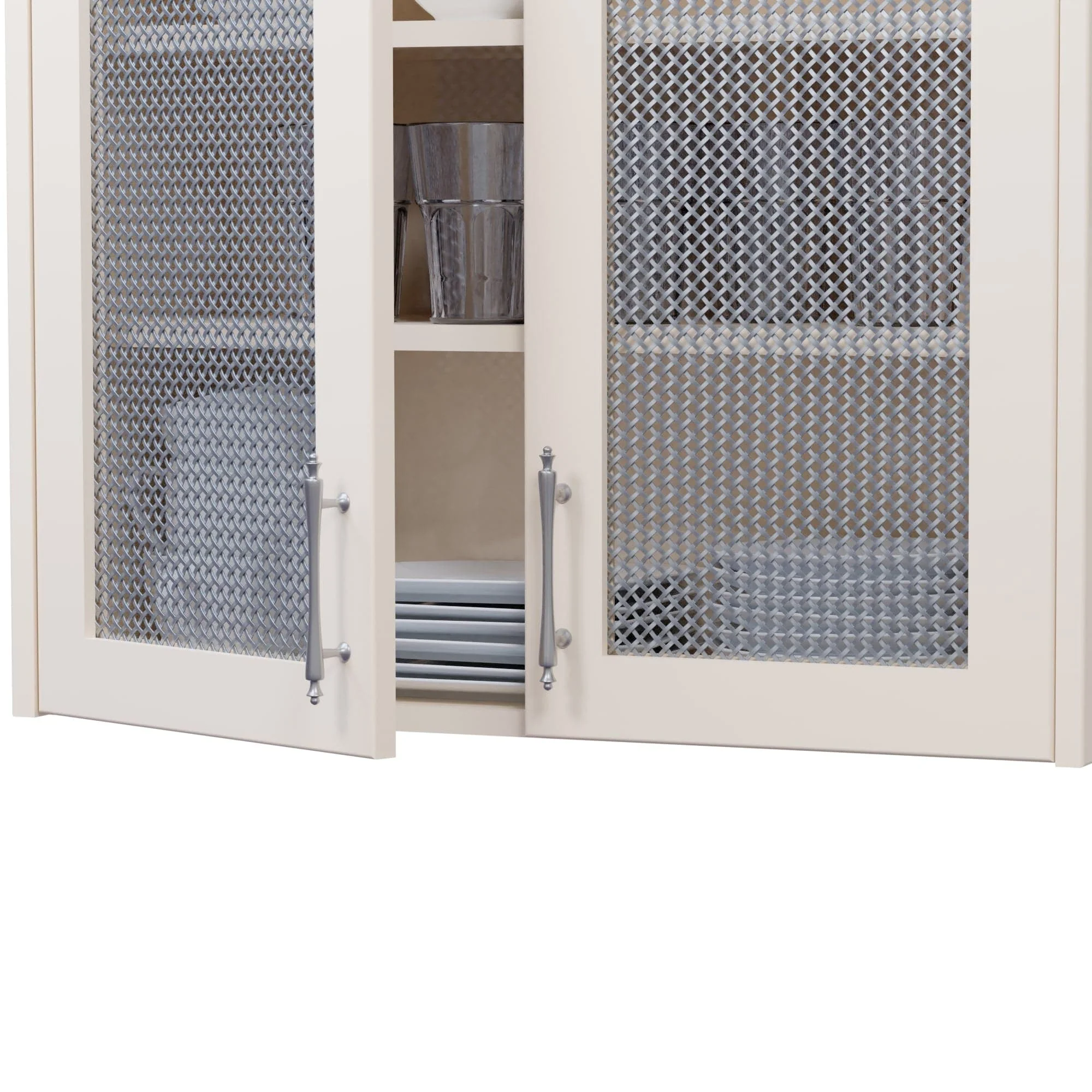 .375'' Single Flat Diamond Decorative Grille - Satin Nickel, 36''W x 48''L Sheet - Image 2