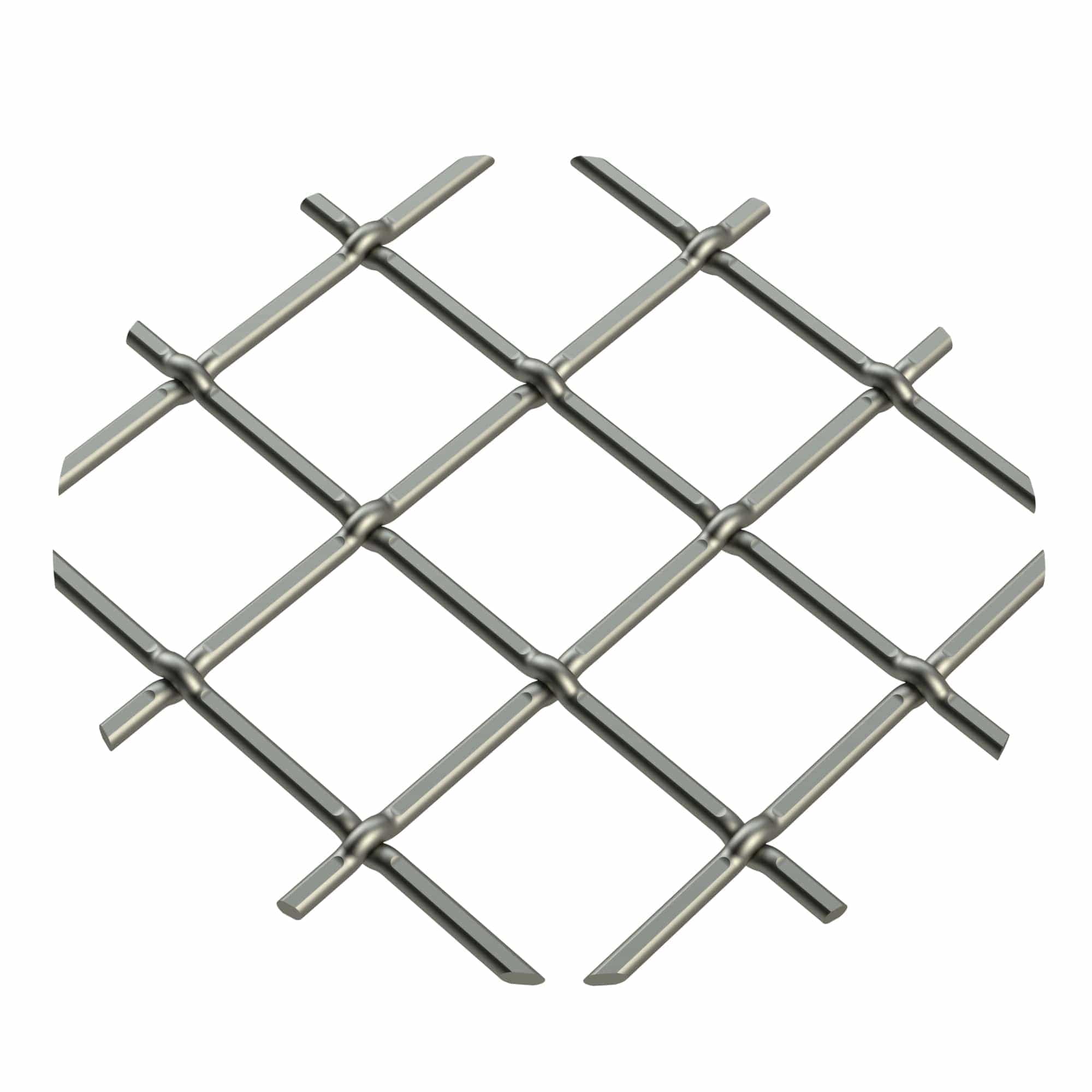 .75" Multi-Crimp Single Diamond Decorative Grille - Antique Pewter, 18" W x 48" L Sheet