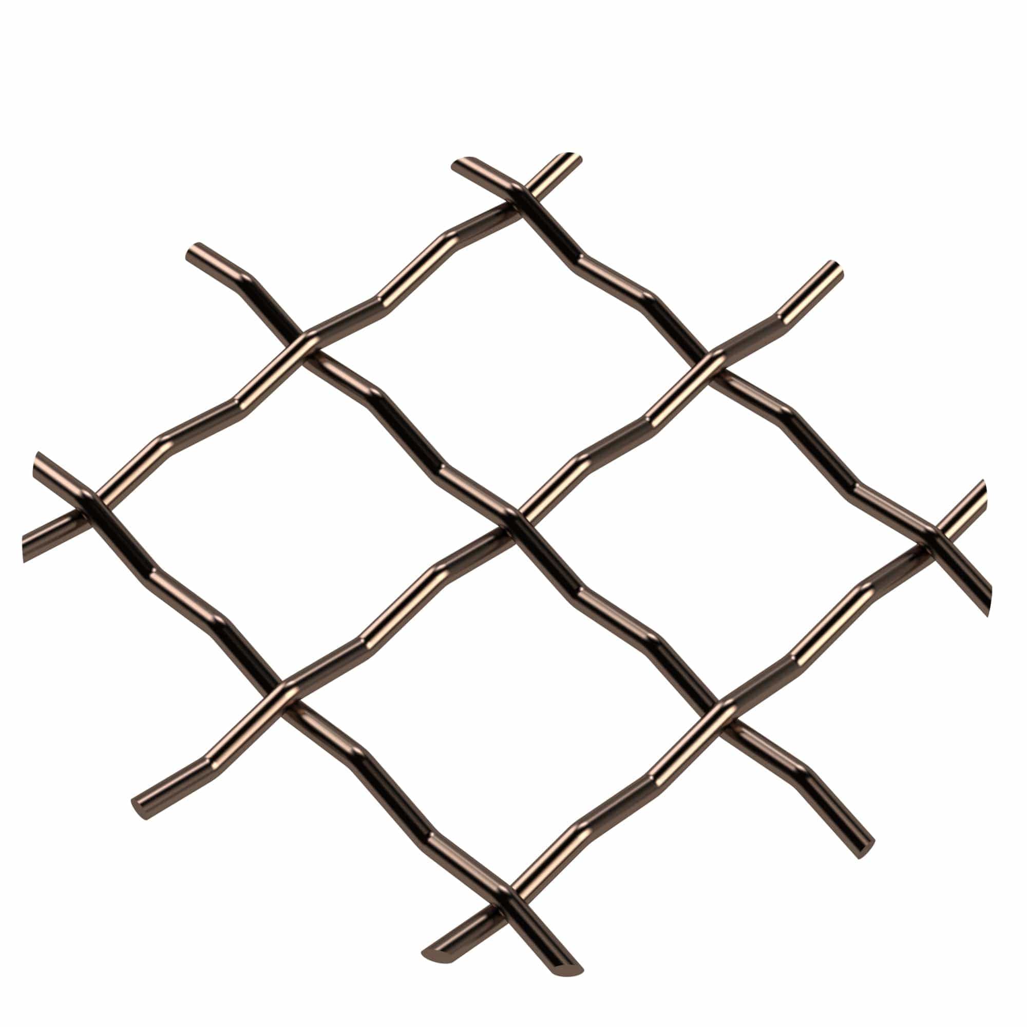 .75" Pressed Single Diamond Decorative Grille - Antique Brass, 36" W x 24" L Sheet