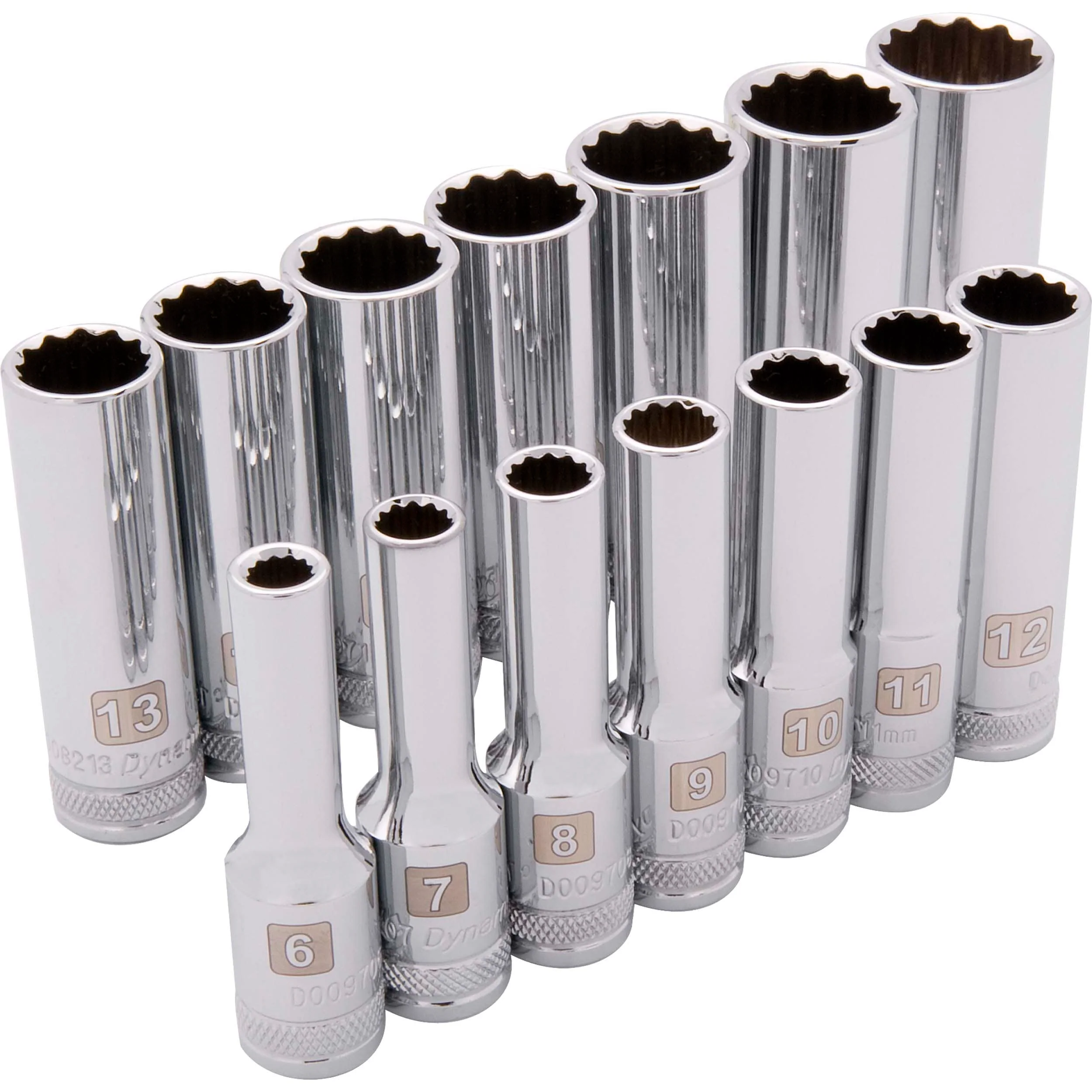 3/8" Drive 14pc 12-Point Deep Metric Socket Set, 6mm - 19mm