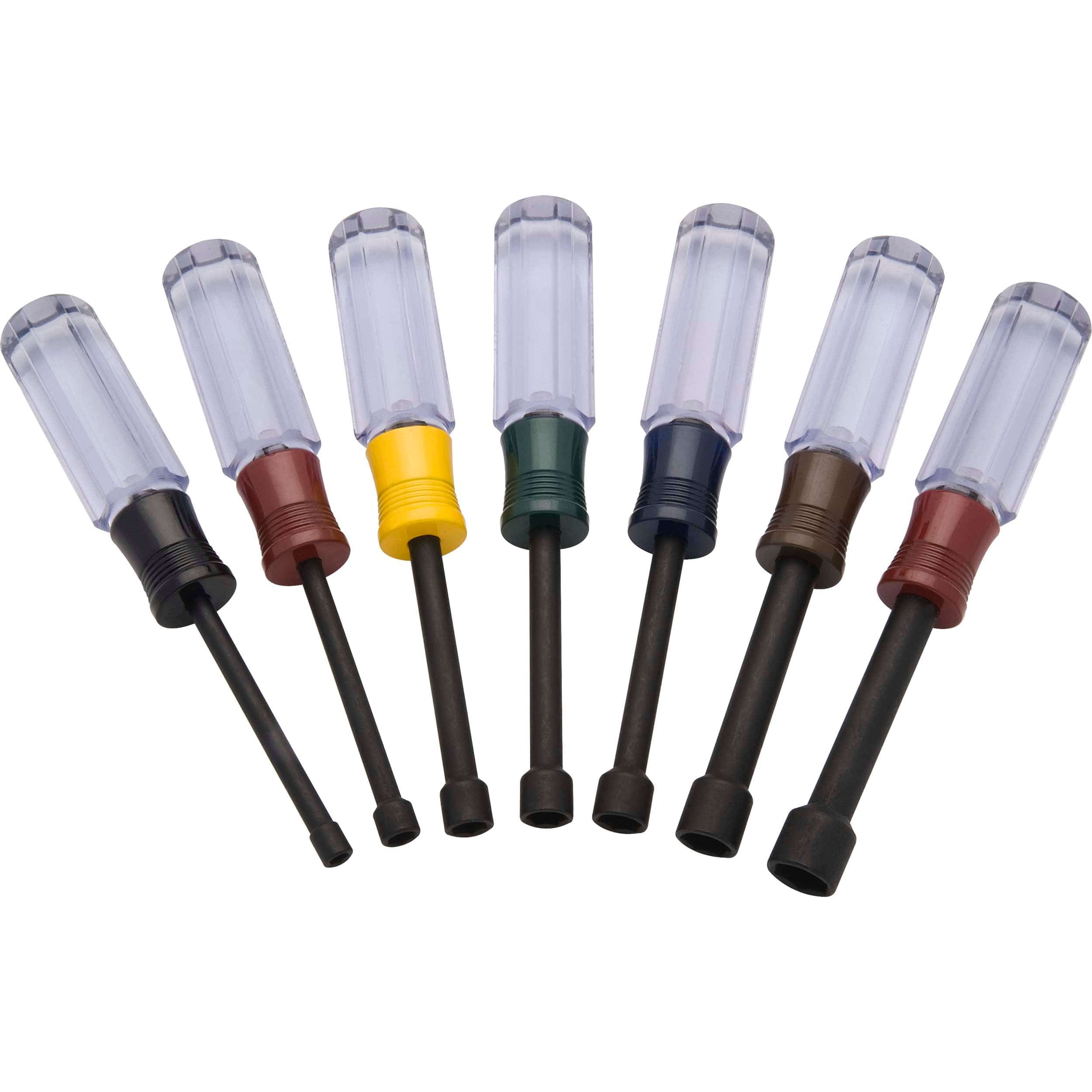 Nut Driver Set with Acetate Handles, SAE 7pc