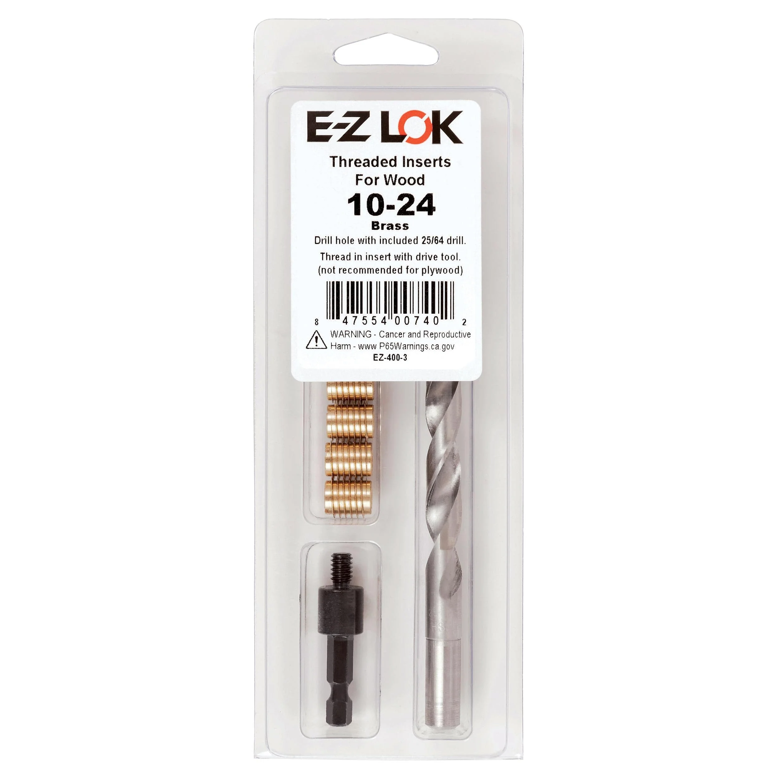 E-Z Knife 10-24 Threaded Insert Kit - Brass - Image 2