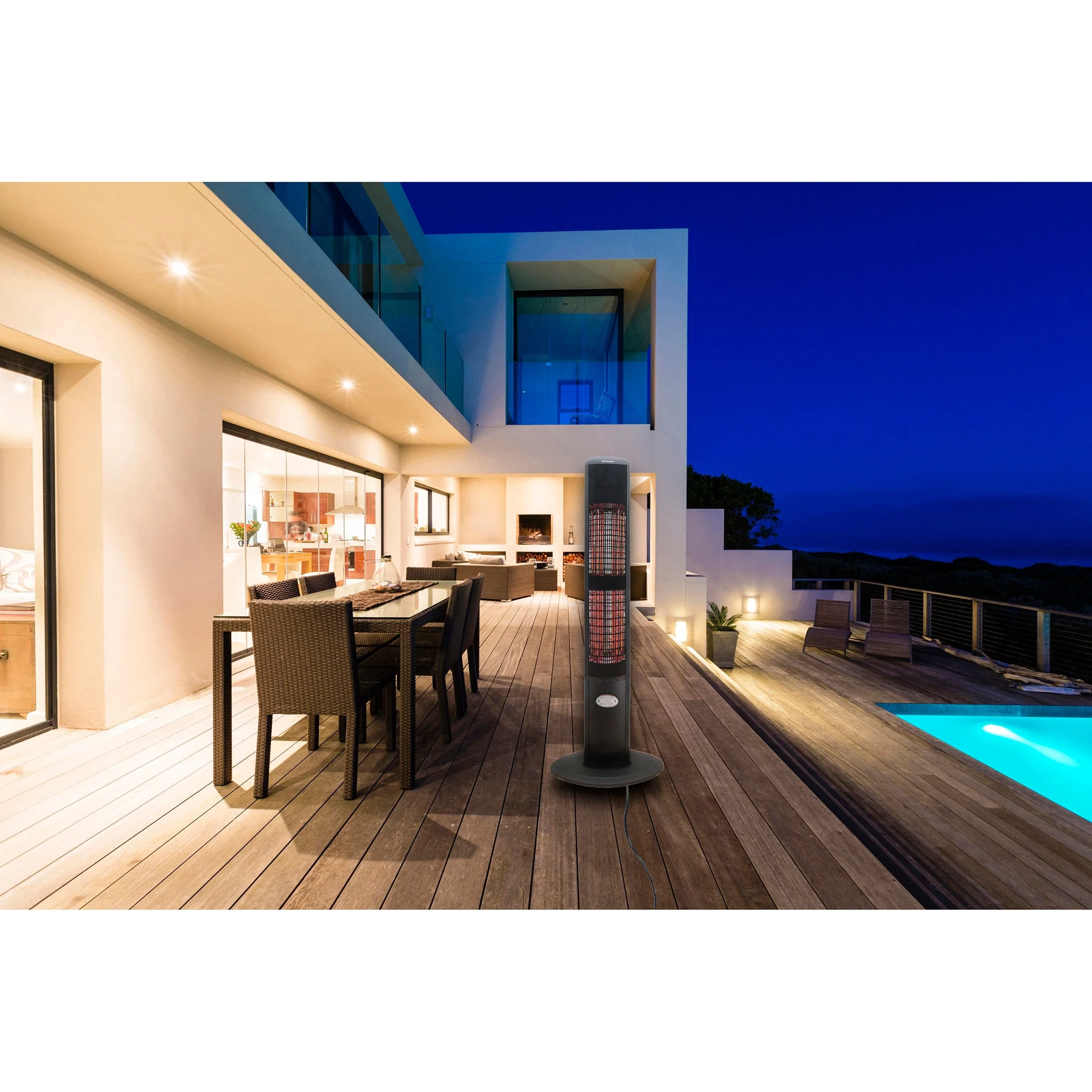 Infrared Electric Outdoor Heater - Freestanding with Remote - 2 Heat Settings - Image 4