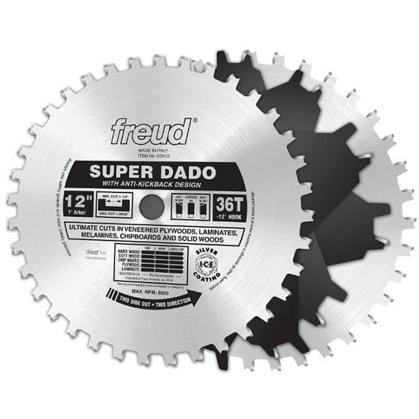 Super Dado Set - 36 Teeth - 12" Blade - 1" Arbor