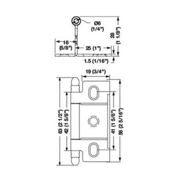 Non-Mortise Wrap Hinge with Finial - Image 5