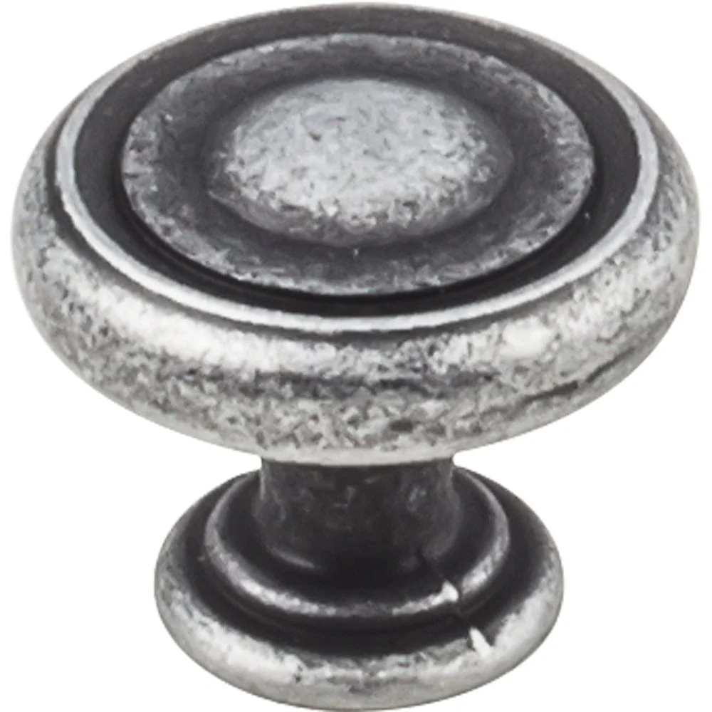 Bremen 1 Knob, 1-1/4" Dia.,  Distressed Antique Silver - Image 2