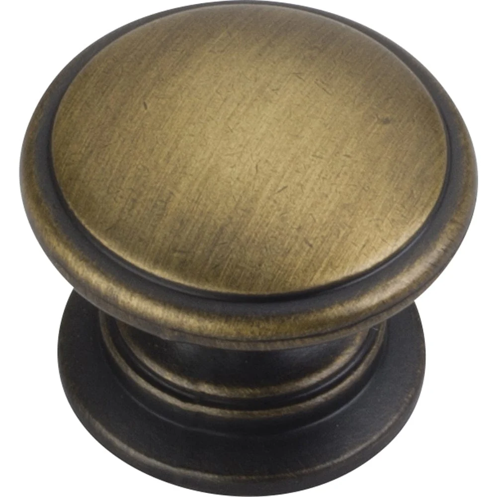 Durham Knob, 1-1/4" Dia.,  Antique Brushed Satin Brass - Image 2
