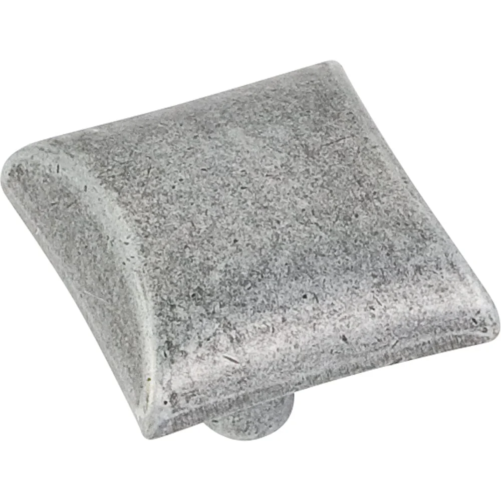Glendale Knob, 1-1/8" O.L.,  Distressed Antique Silver