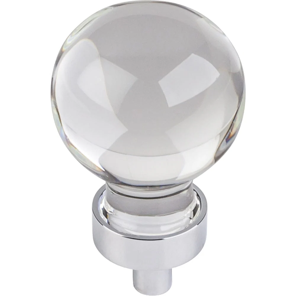 Harlow Small Sphere Glass Knob, 1-1/16" Dia Polished Chrome - Image 2
