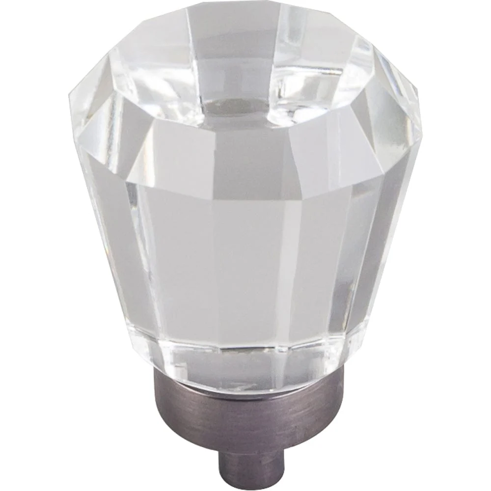 Harlow Small Tapered Glass Knob 1" Dia  Brushed Pewter - Image 2