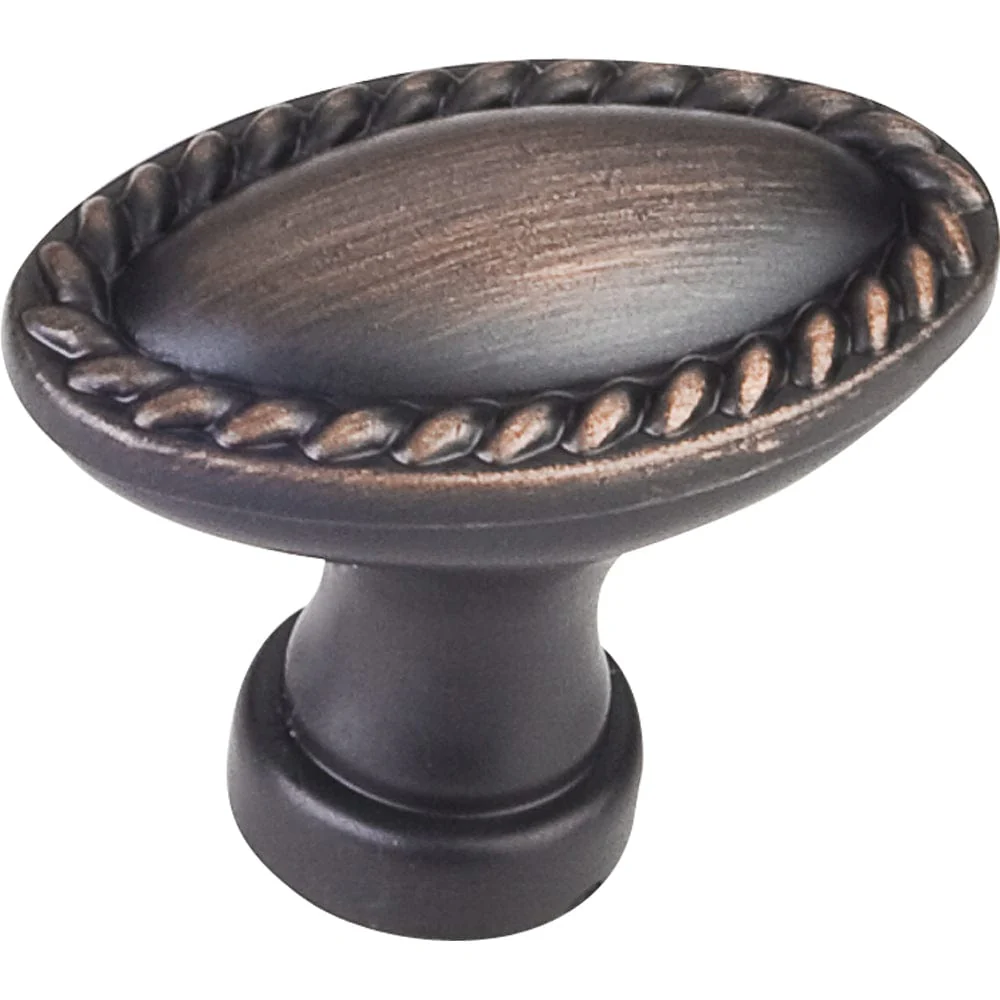 Lindos Oblong Knob, 1-3/8" O.L., Brushed Oil Rubbed Bronze - Image 2