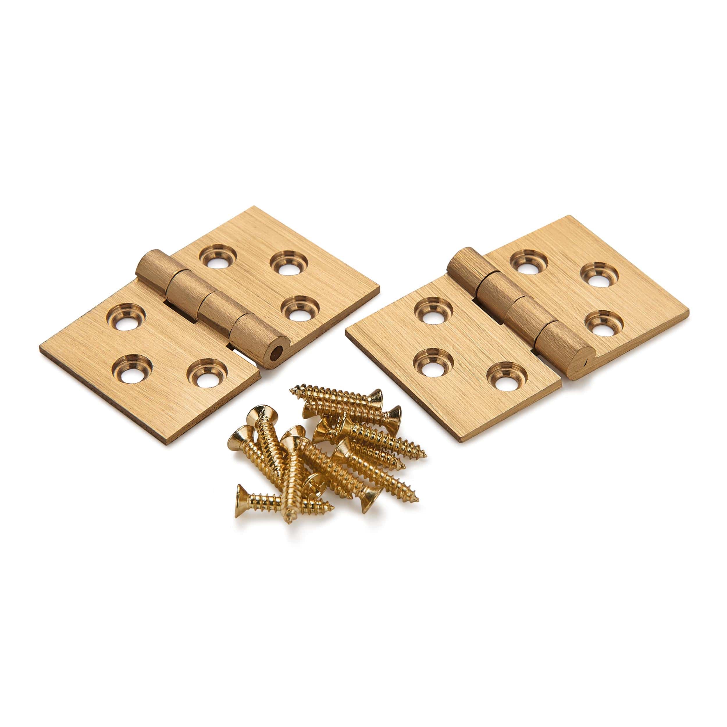 Broad Cabinet Hinge with Screw - Solid Brass - Pair - Image 2