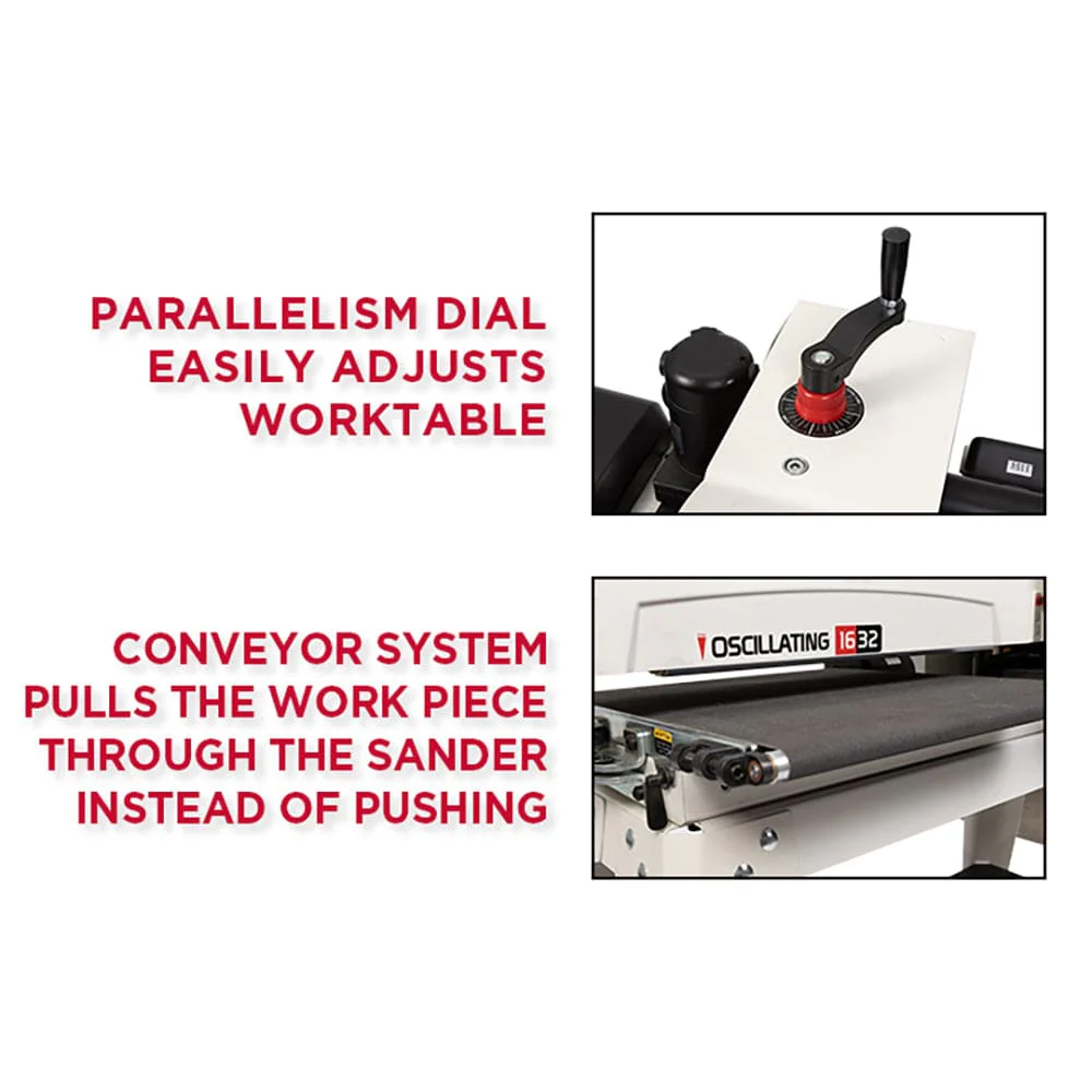 16" Oscillating Drum Sander with Stand - 1-1/2 HP 1 Ph 115V - JWDS-1632OSC - Image 10