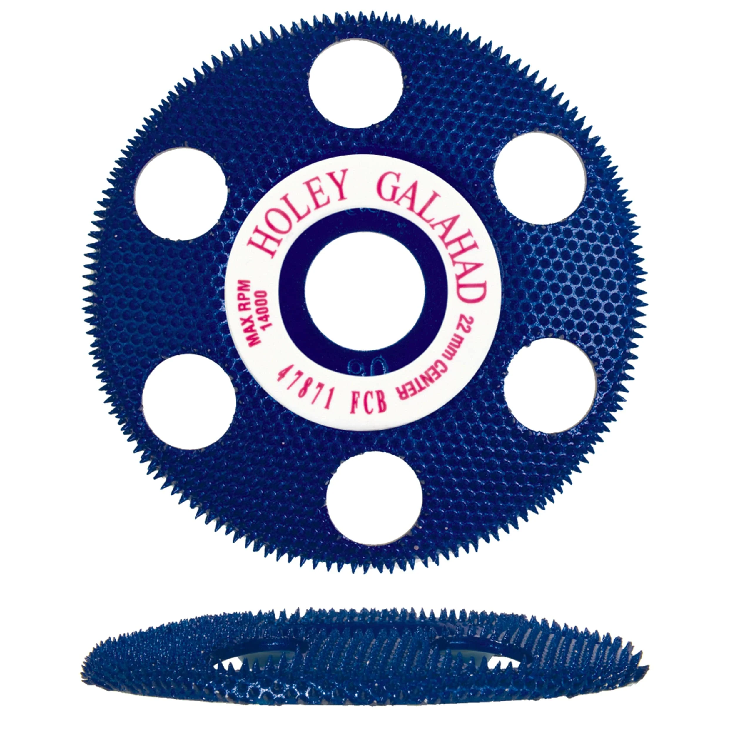 Holey Galahad- See Through Disc - Flat - Blue - Coarse - 7/8" Arbor