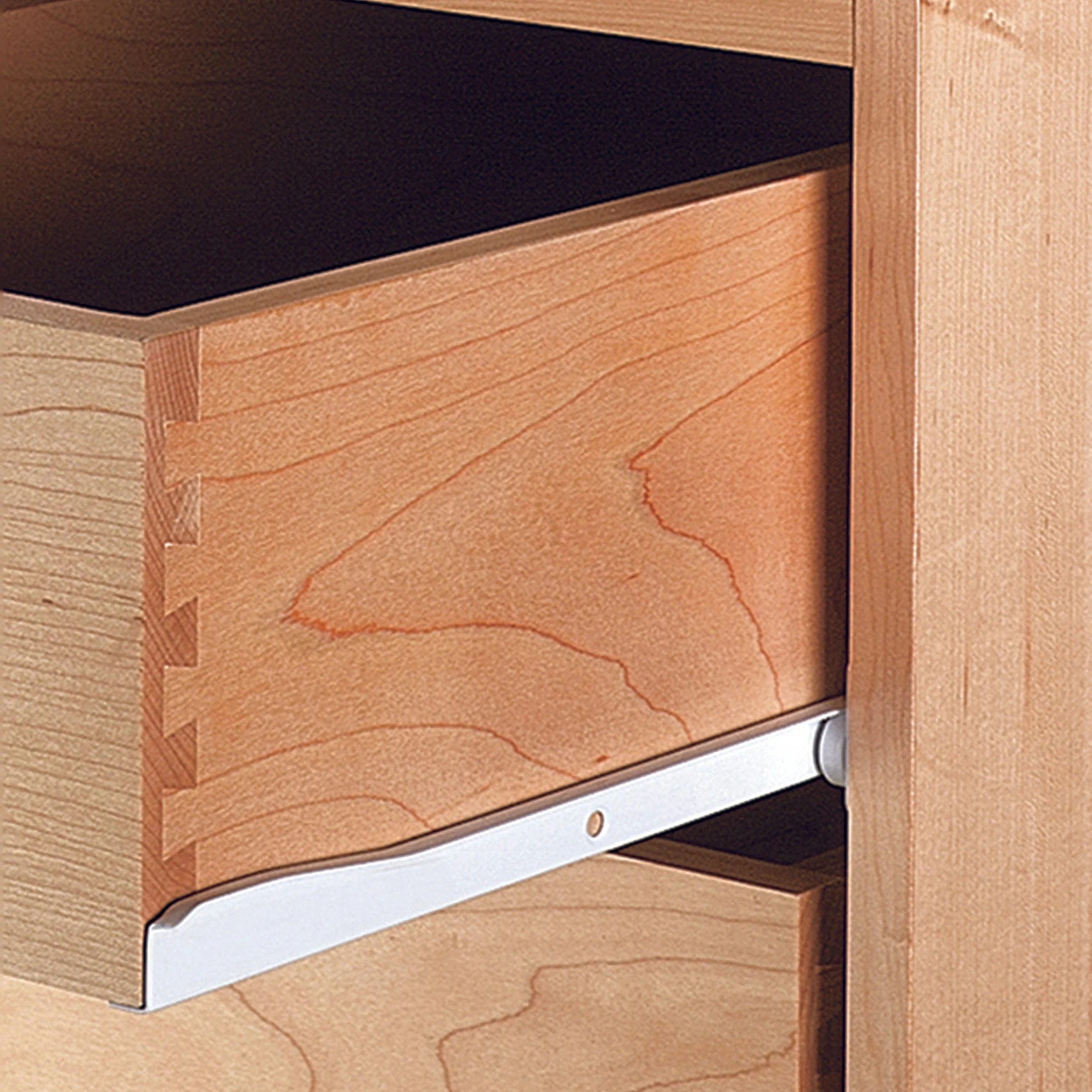 3/4-Extension Self-Close White Epoxy Coated Euro Drawer Slides - Model KV 1805 - Pair - Image 11
