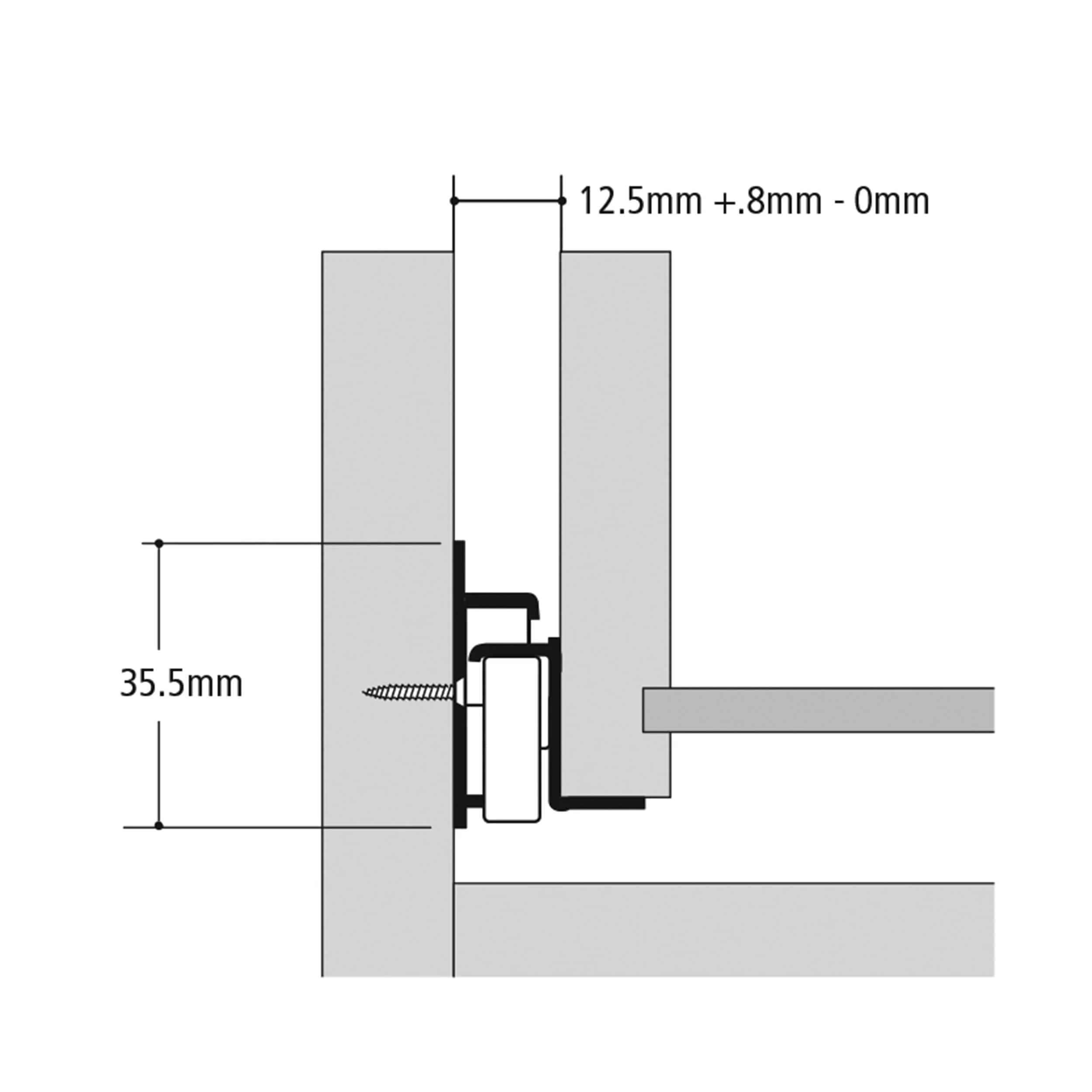 3/4-Extension Self-Close White Epoxy Coated Euro Drawer Slides - Model KV 1805 - Pair - Image 9
