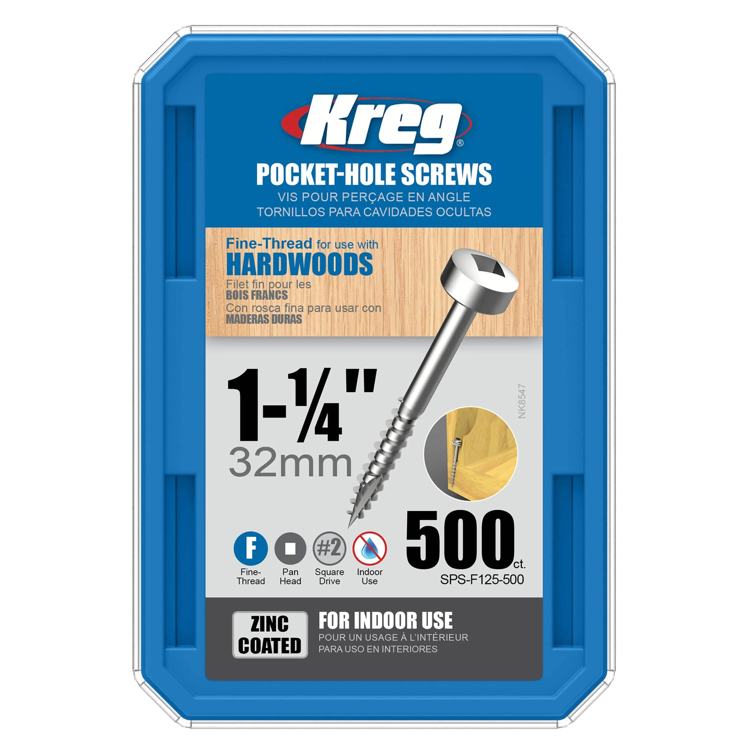 Pocket Hole Screw - #6 Fine - Square Drive - Pan-Head - Zinc - Image 15