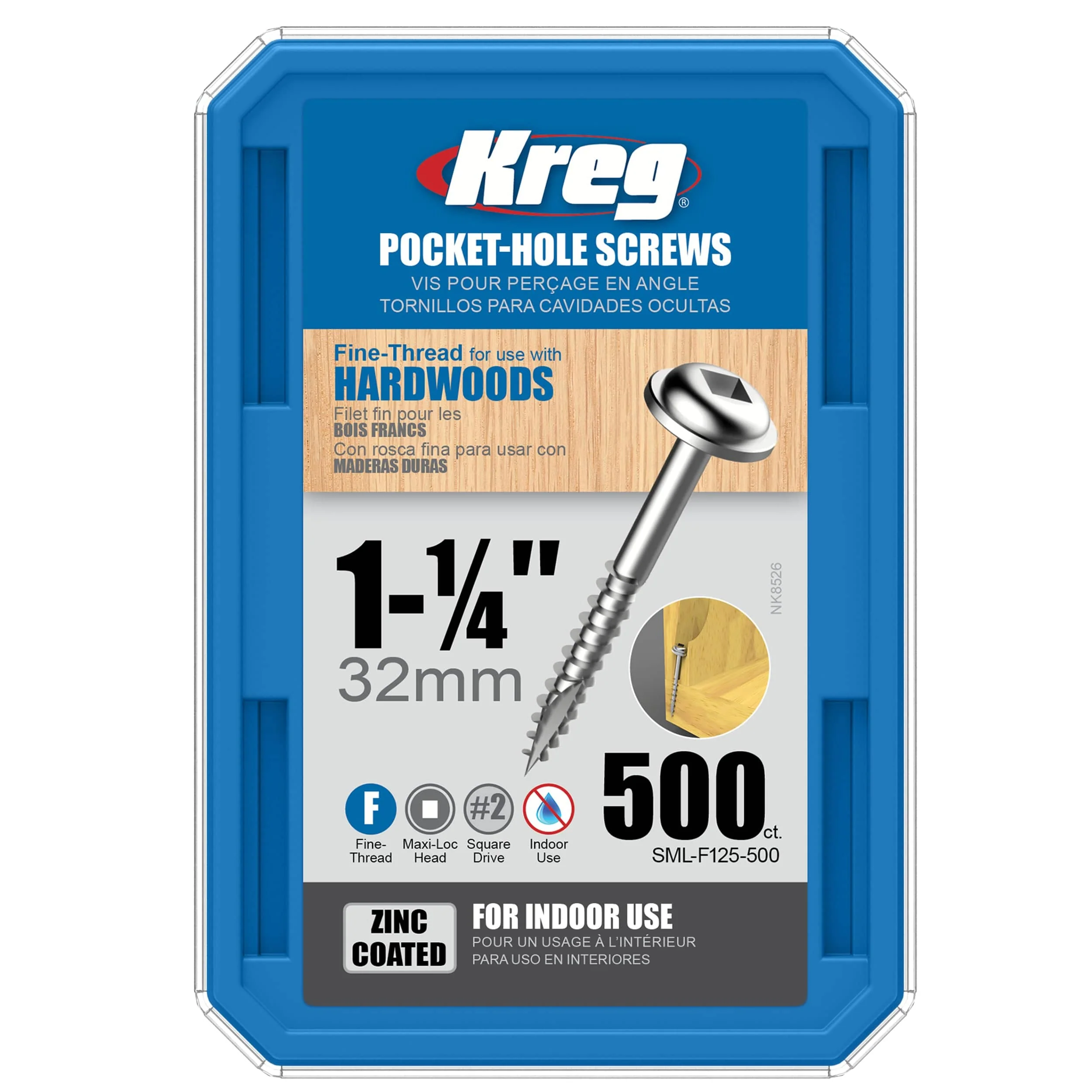 Pocket Hole Screw - #7 Fine - Square Drive - Washer Head - Zinc - Image 9