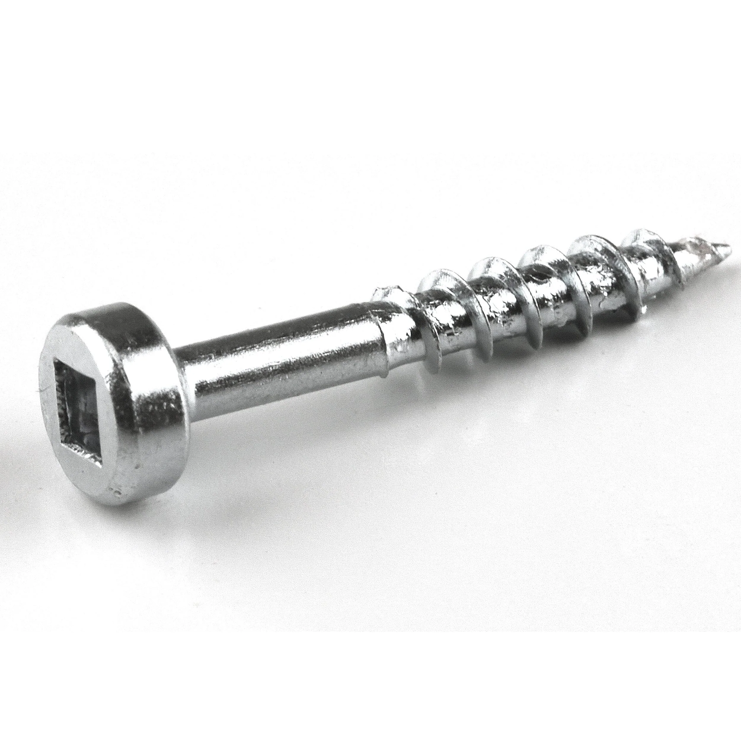 Pocket Hole Screw - #7 x 1" Coarse - Square Drive - Pan-Head - Zinc - Image 7