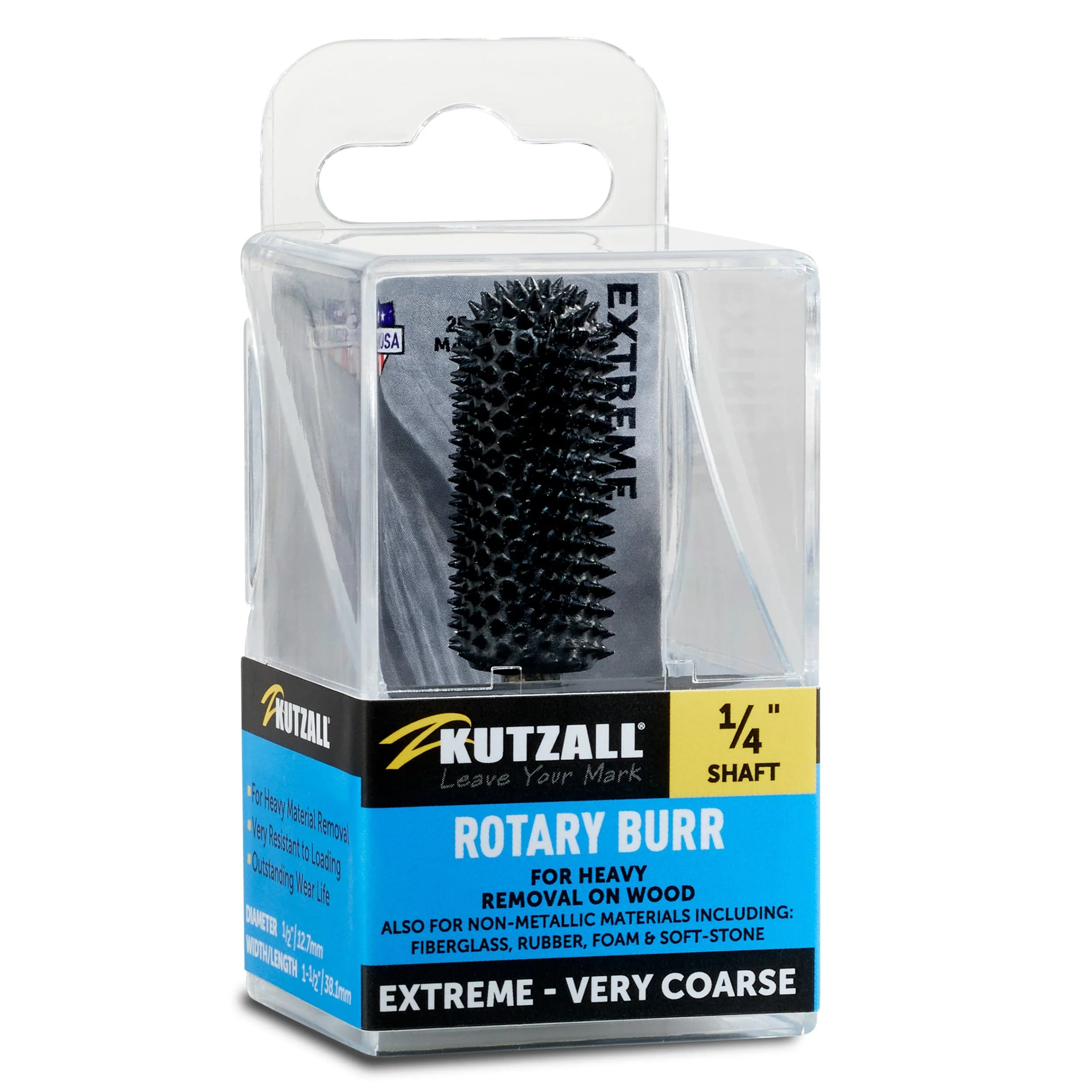 Extreme Ball Nose Burr, 1/4" Shaft, Very Coarse (1/2" x 1-1/2") - Image 2