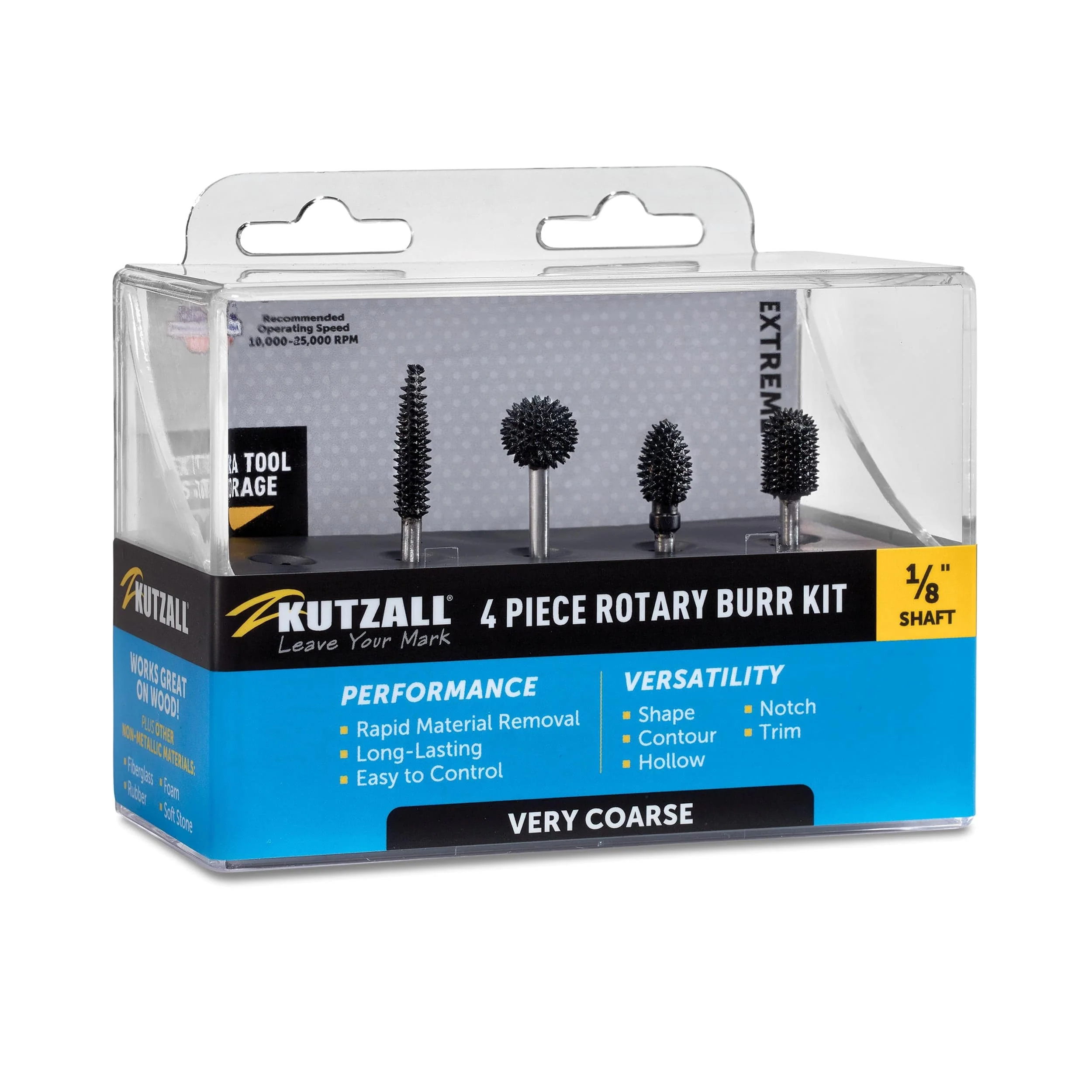 Extreme Rotary Burr Kit - 1/8" Shaft - Very Coarse - 4 Piece - Image 2
