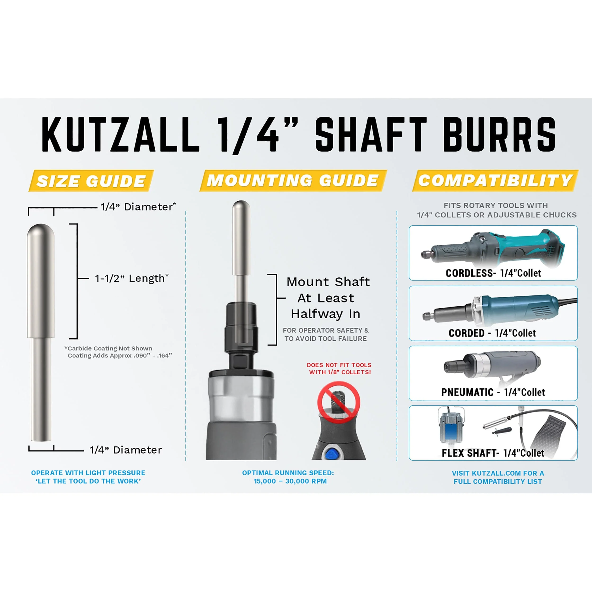 Original Ball Nose Burr, 1/8" Shaft, Fine (1/8" x 3/4") - Image 3
