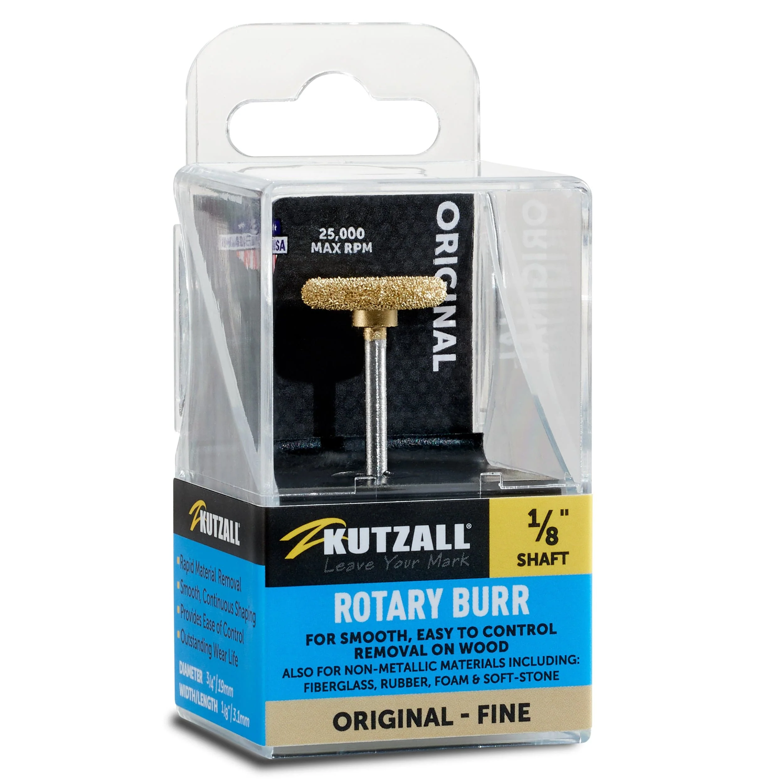 Original Rotor Saw Burr, 1/8" Shaft, Fine (3/4" x 1/8") - Image 2