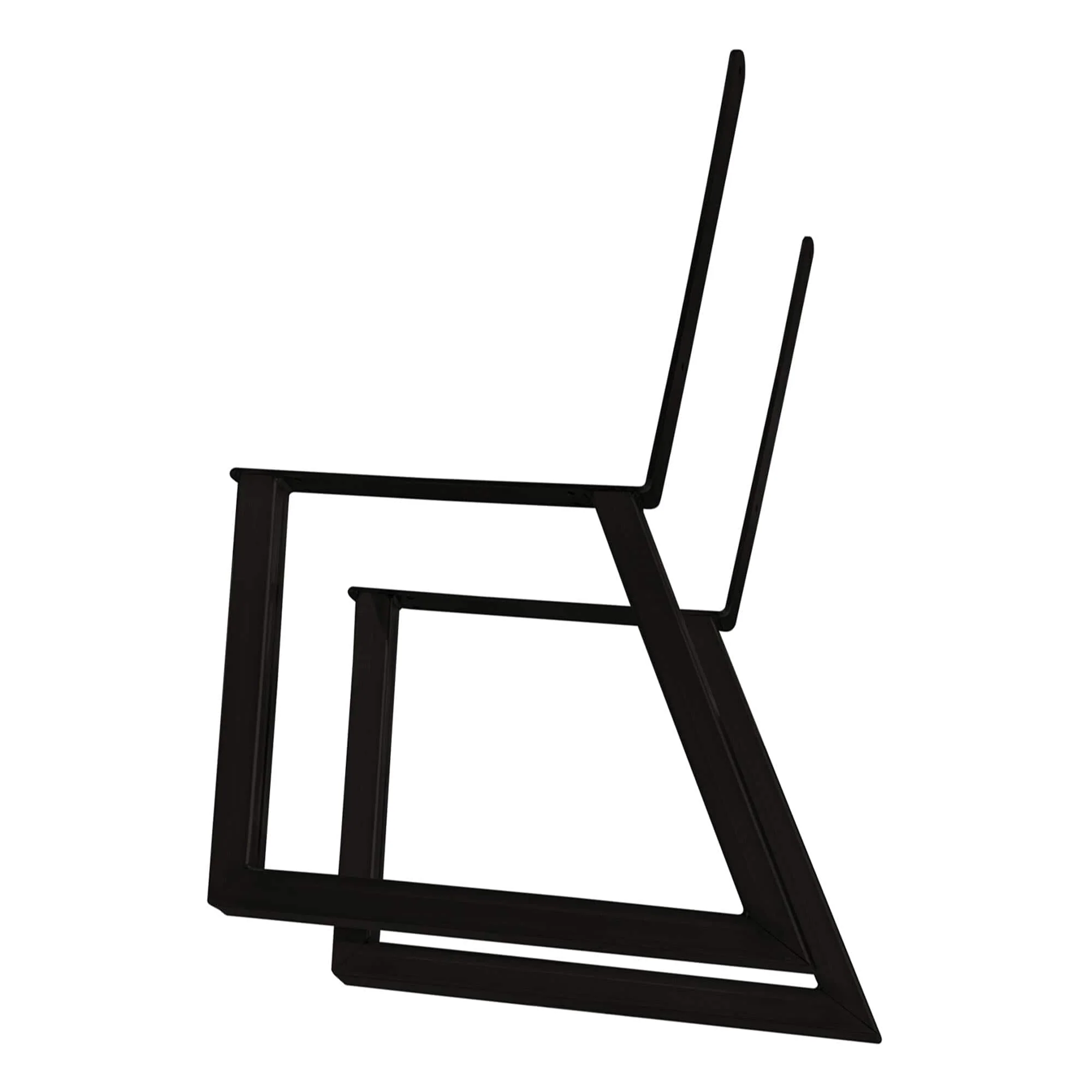 Bench Legs with Back Rest Black Pair - Image 3