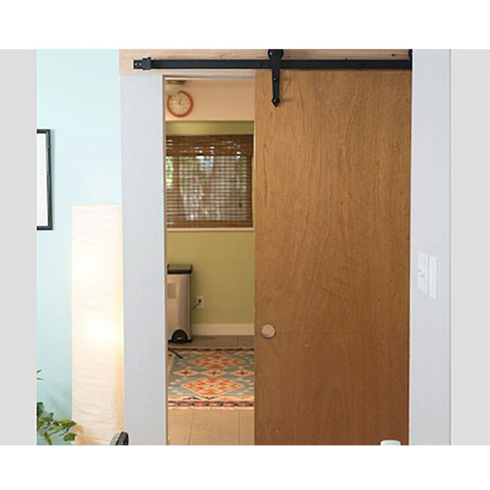 Barn Door Hardware Black Bent Arrow 6'6" Rail - Image 4