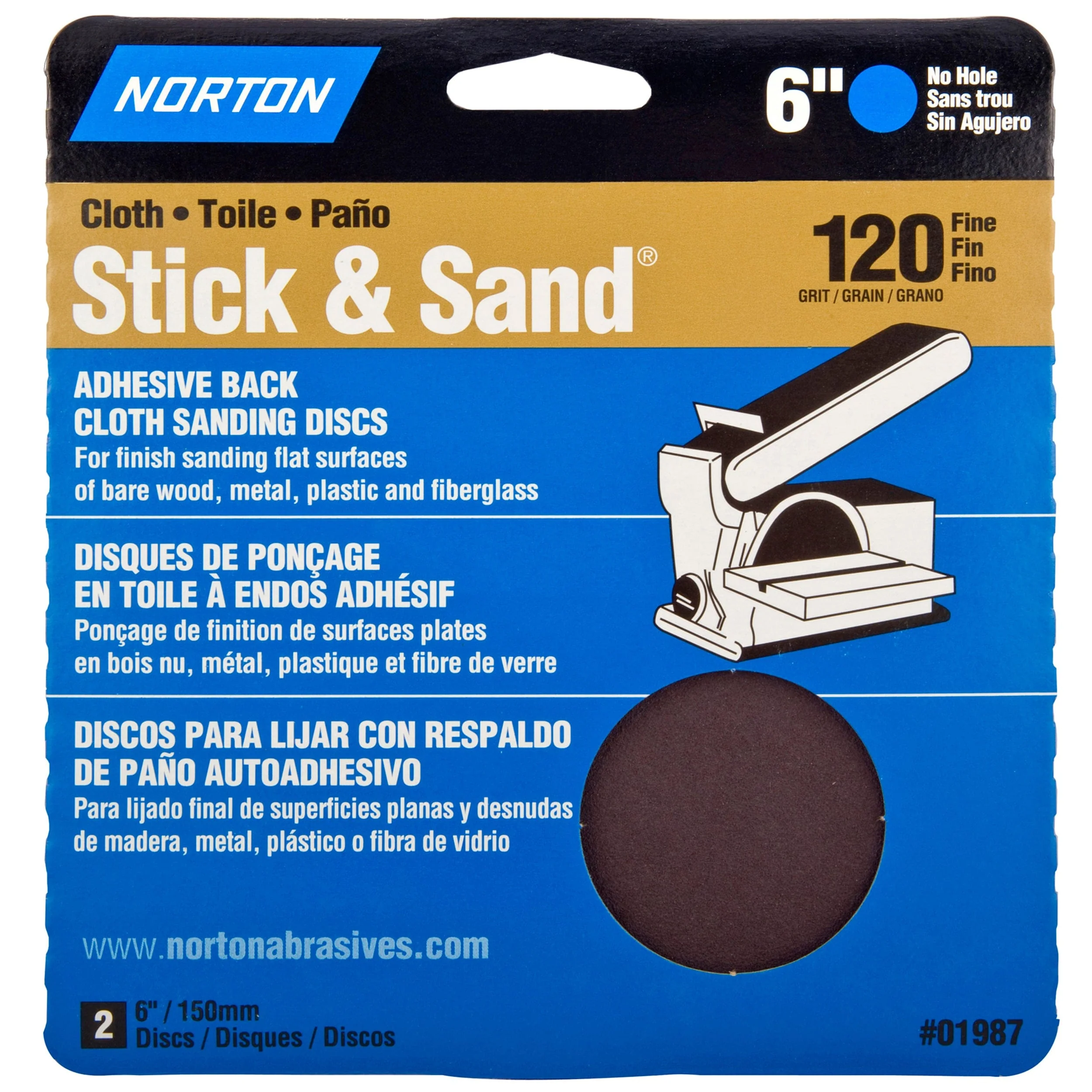 6" PSA Cloth Sanding Disc - 2 Pack - Image 2