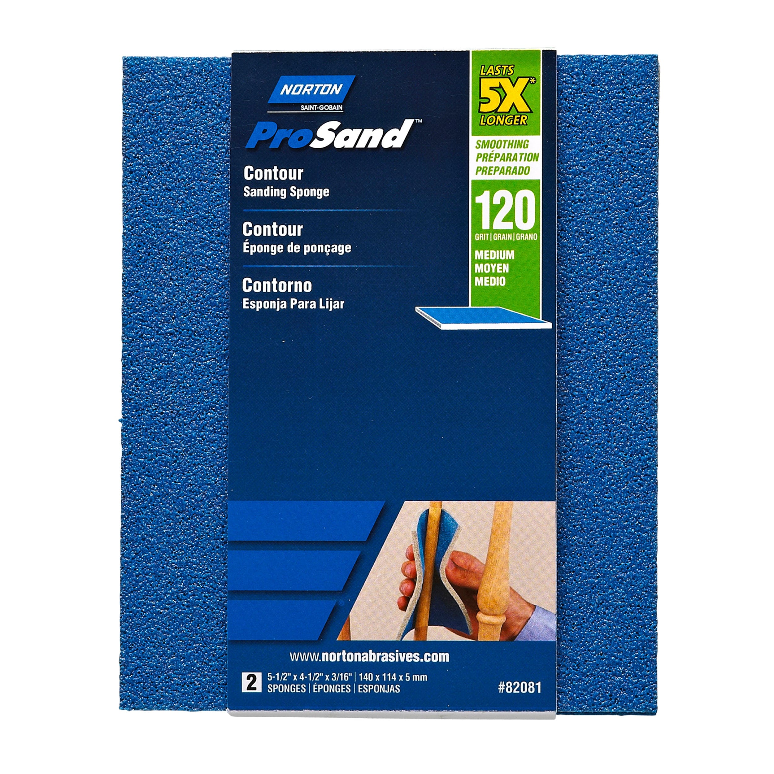 ProSand 5X Contour Sanding Sponge - 4-1/2" x 5-1/2" - 2 Pack - Image 2
