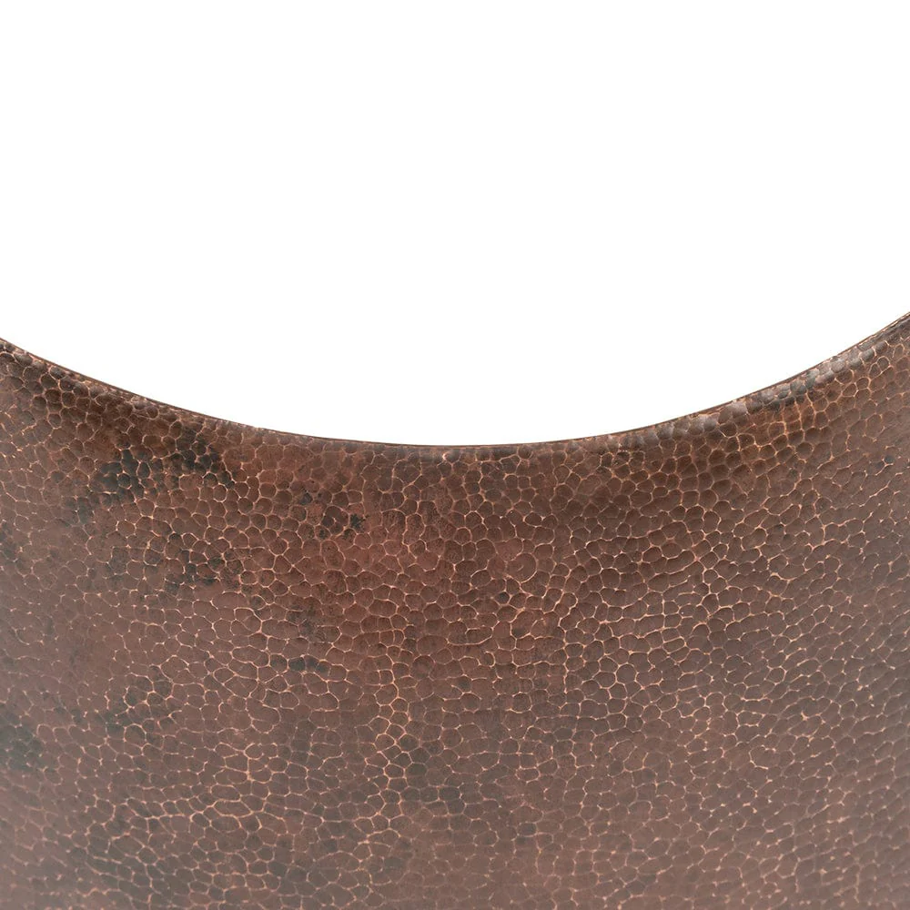 18" Rectangle Modern Slope Hammered Copper Sink - Image 6