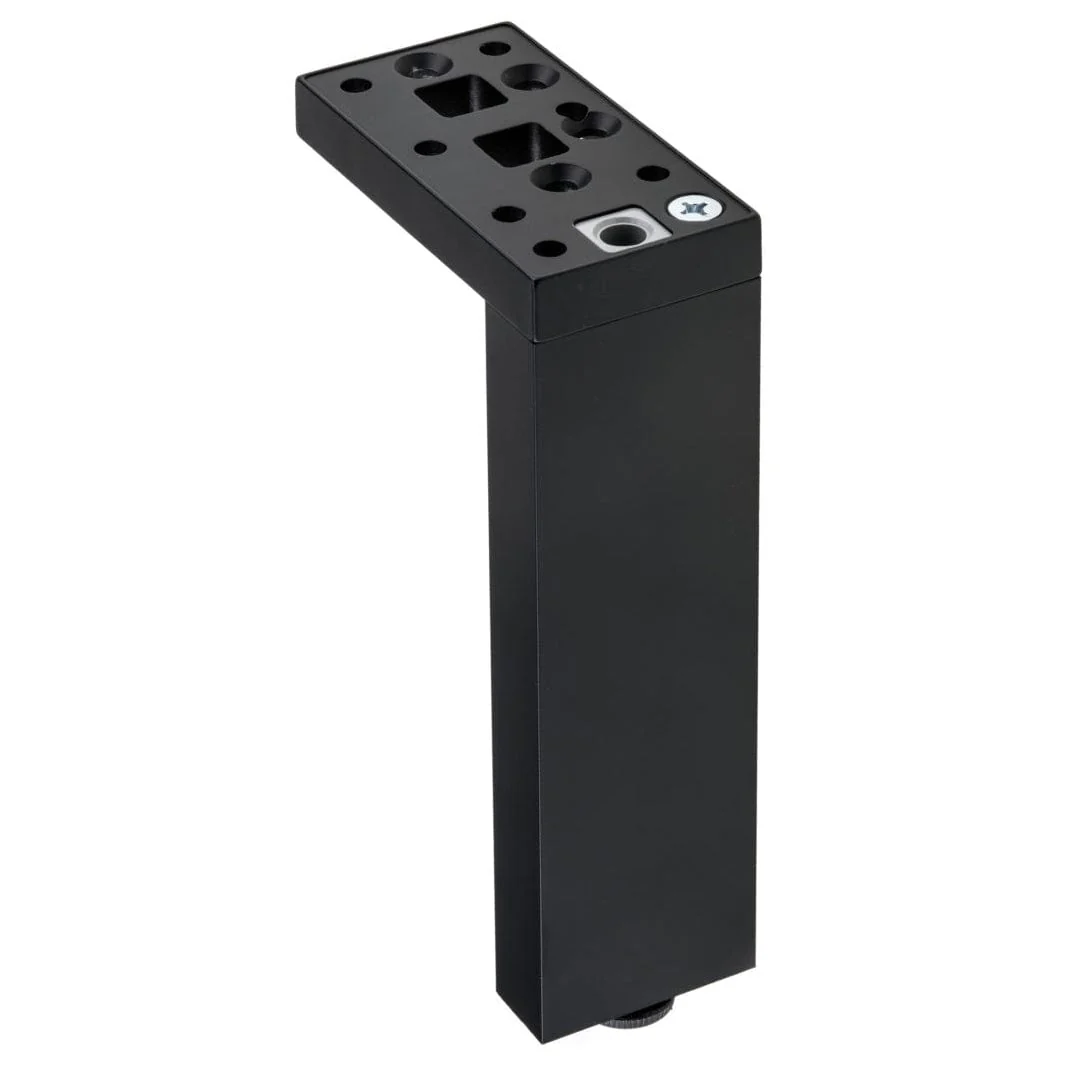 11-3/4" (300 mm) Adjustable Contemporary Versatile T or L Shaped Furniture Leg Matte Black - Image 2