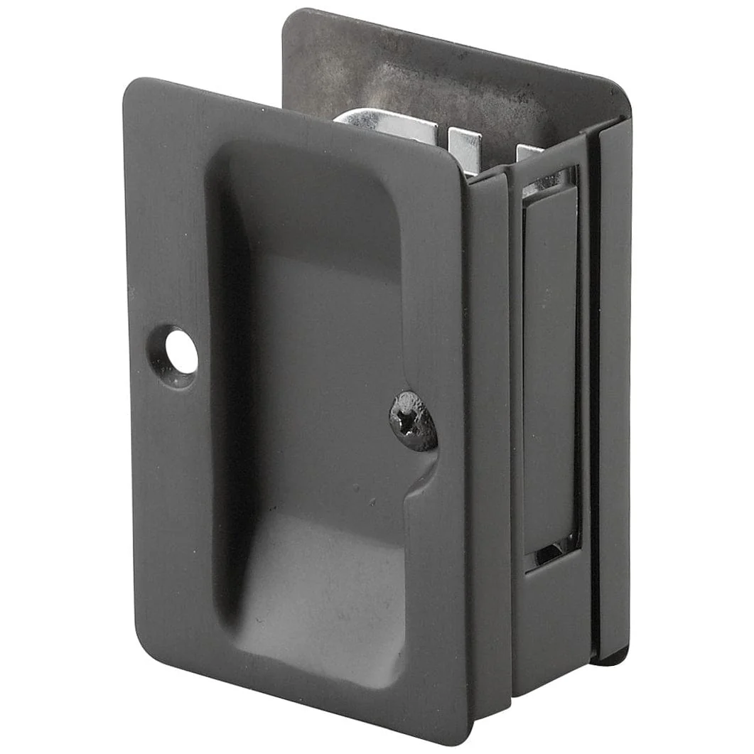 3-7/32" (82 mm) Pocket Door Pull Rectangular Black Passage