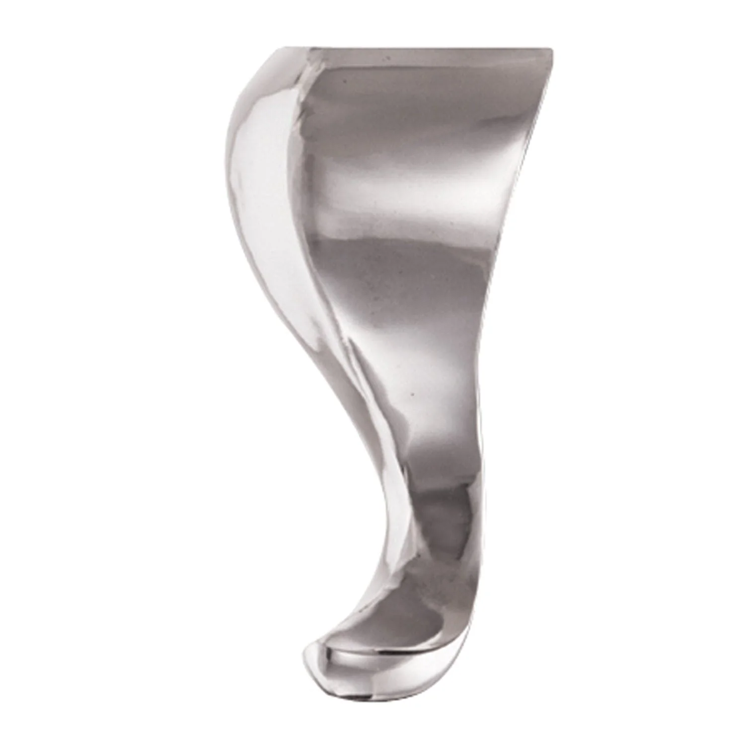 6" (152 mm)  Curved Furniture Leg Brushed Aluminum