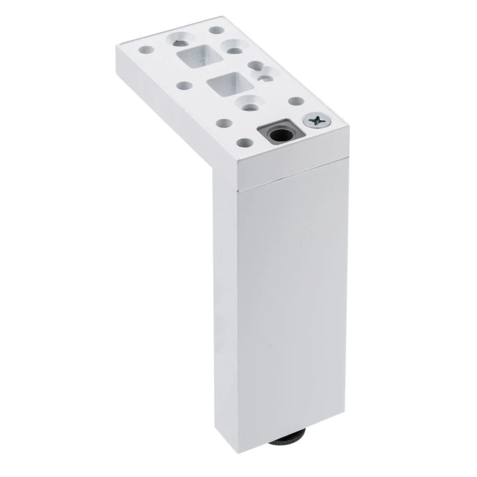 7-7/8" (200 mm) Adjustable Contemporary Versatile T or L Shaped Furniture Leg Glossy White - Image 2