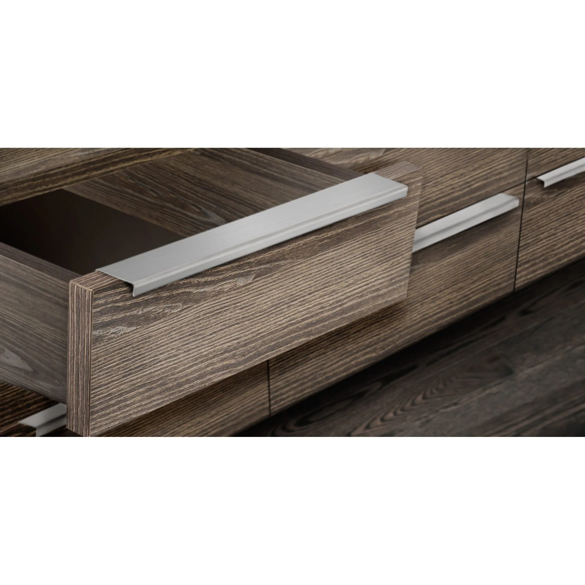 Contemporary Edge Pull, 4" Center-to-Center, Stainless Steel - Image 2