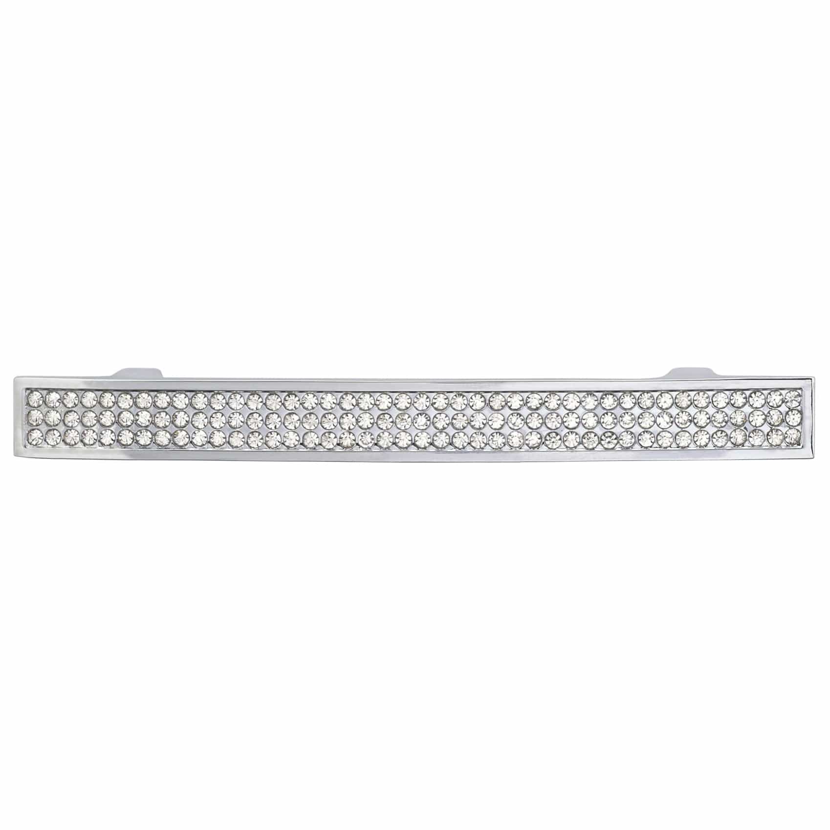 Contemporary Pull, 3-3/4" Center-to-Center, Crystal, Chrome - Image 2