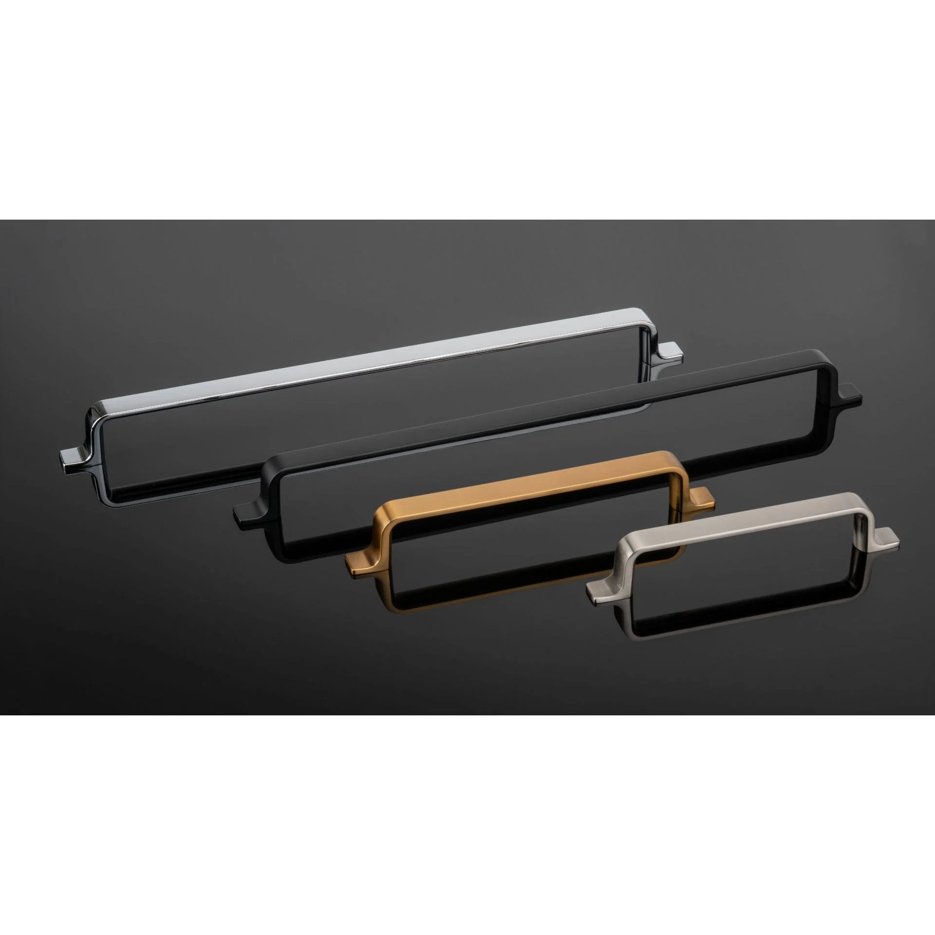 Contemporary Pull with Rounded Corners and L-shaped Feet - 6-5/16" Center-to-Center - 7-23/32" OL - Aurum Brushed Gold - Image 4
